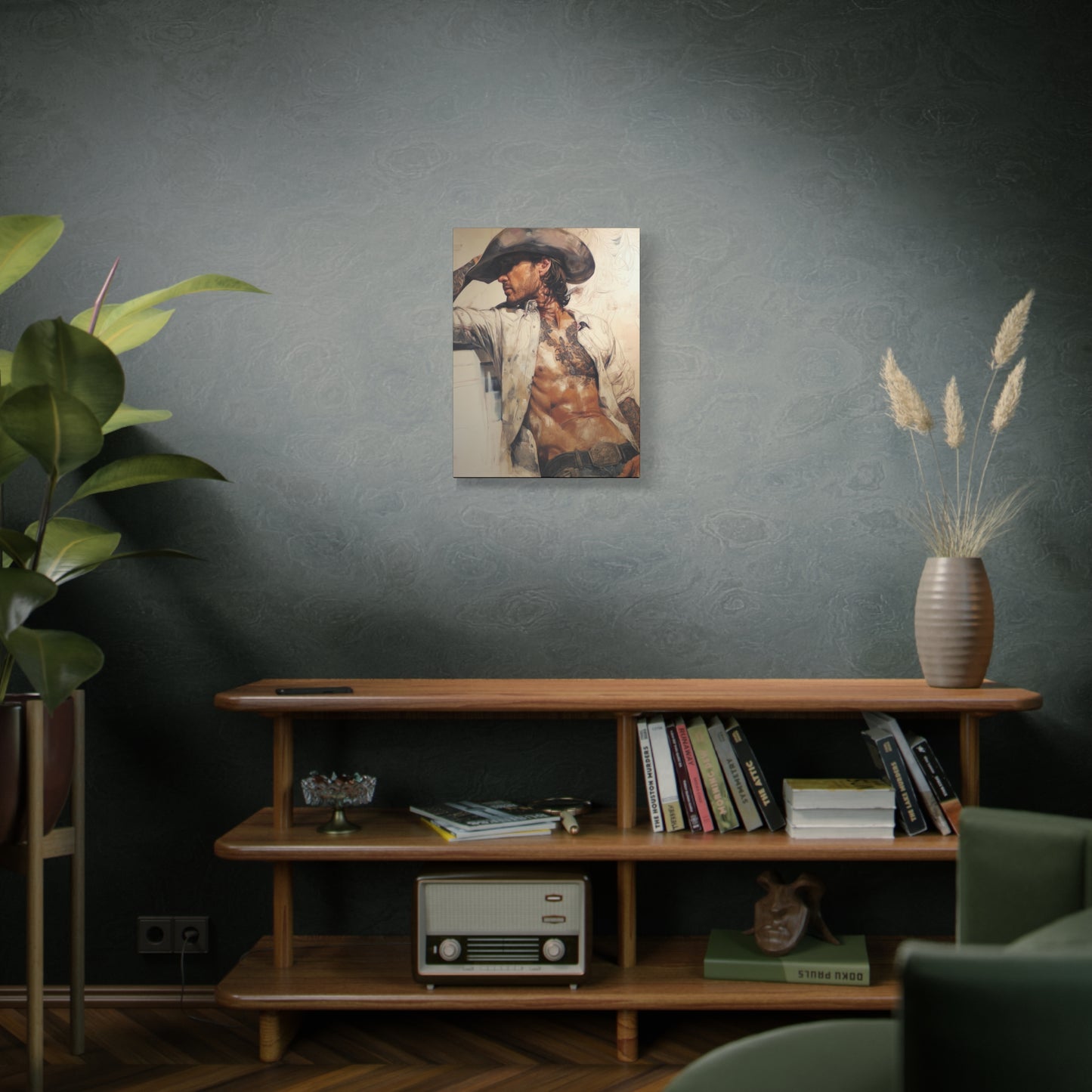 Gallery Wrapped Canvas, Wranglers and Wreckage Art Canvas, Erotic Pinup Art Canvas – Wyatt