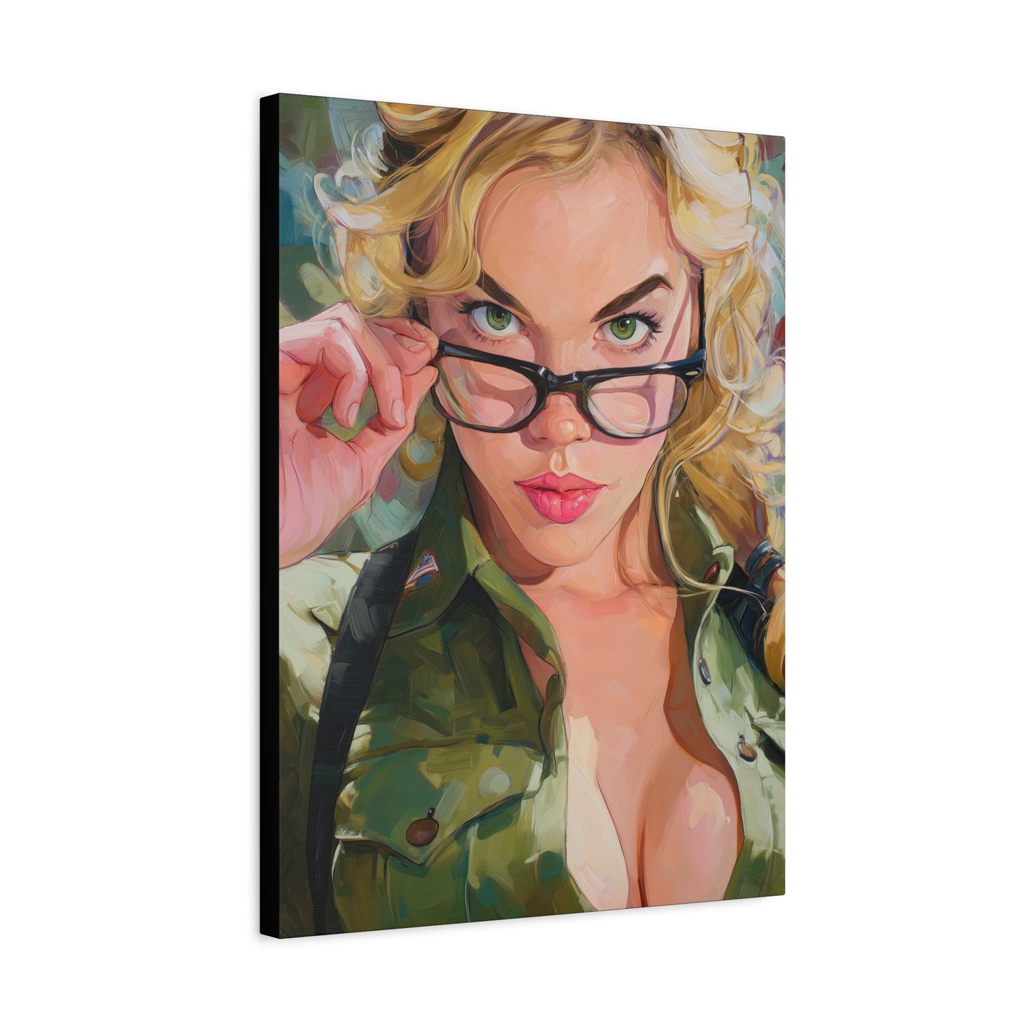 Gallery Wrapped Canvas, Liberty and Lace Art Canvas, Erotic Pinup Art Canvas – Barb