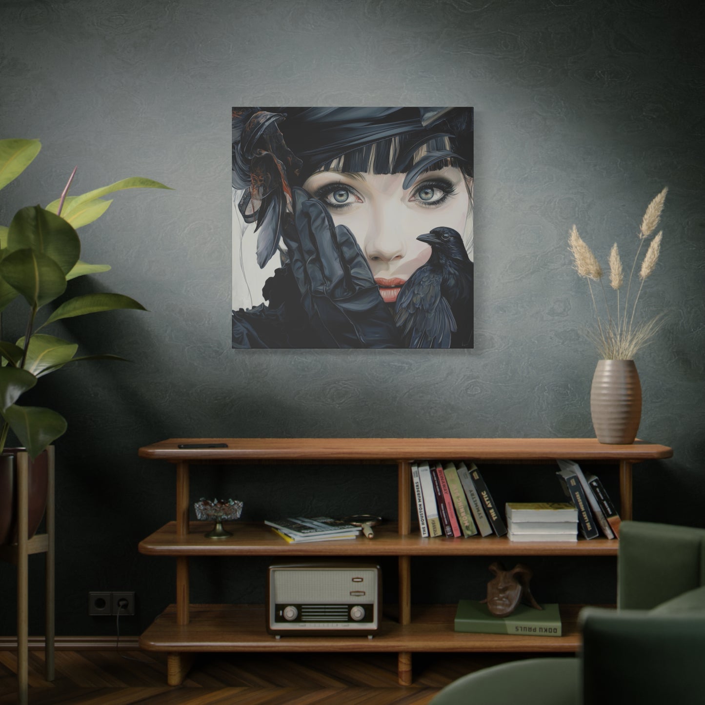 Gallery Wrapped Canvas, Myth and Bones Gothic Art Canvas, Dark Muse Canvas - Mireille