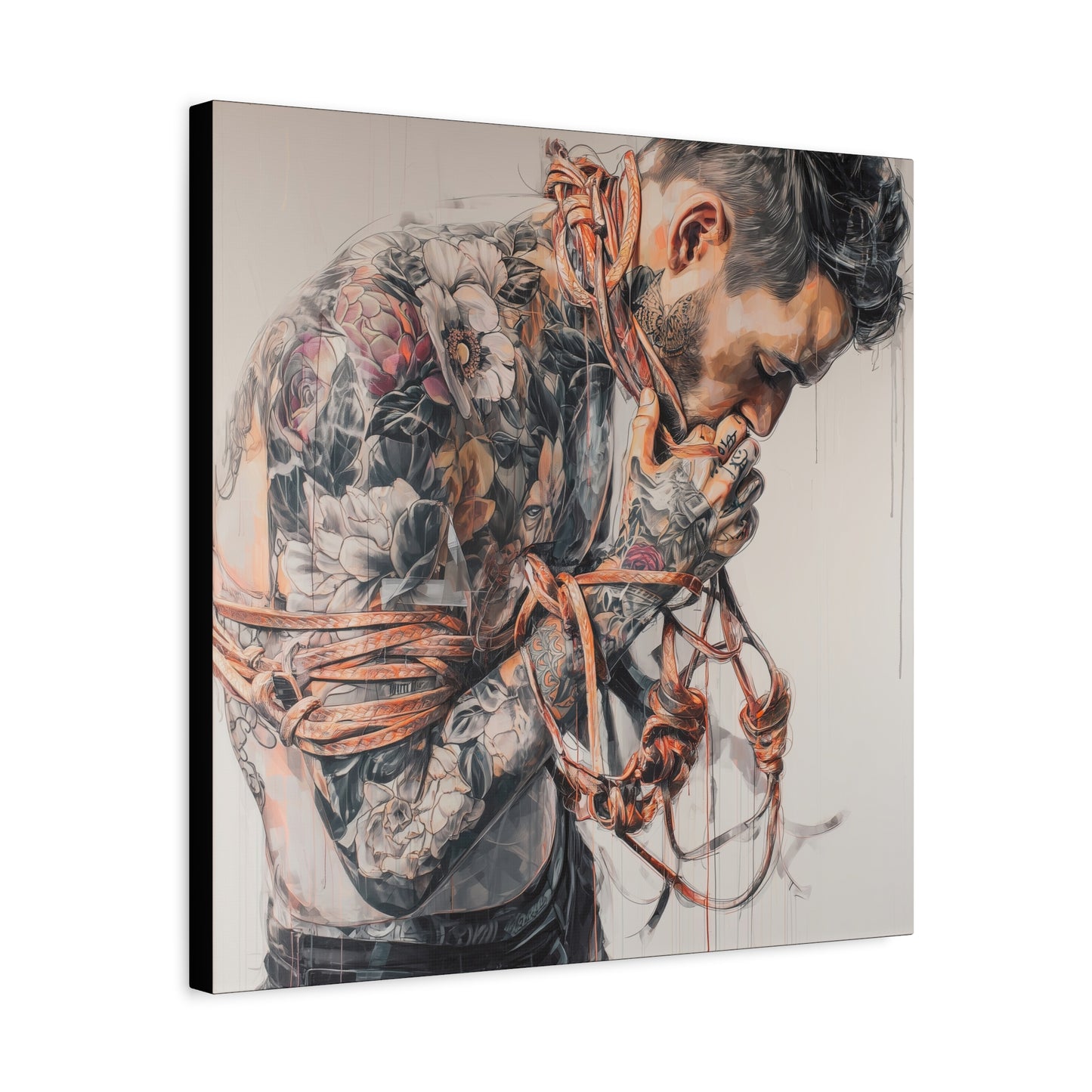 Gallery Wrapped Canvas, Ropes and Reverence Art Canvas, Erotic Shibari Art Canvas – Zev