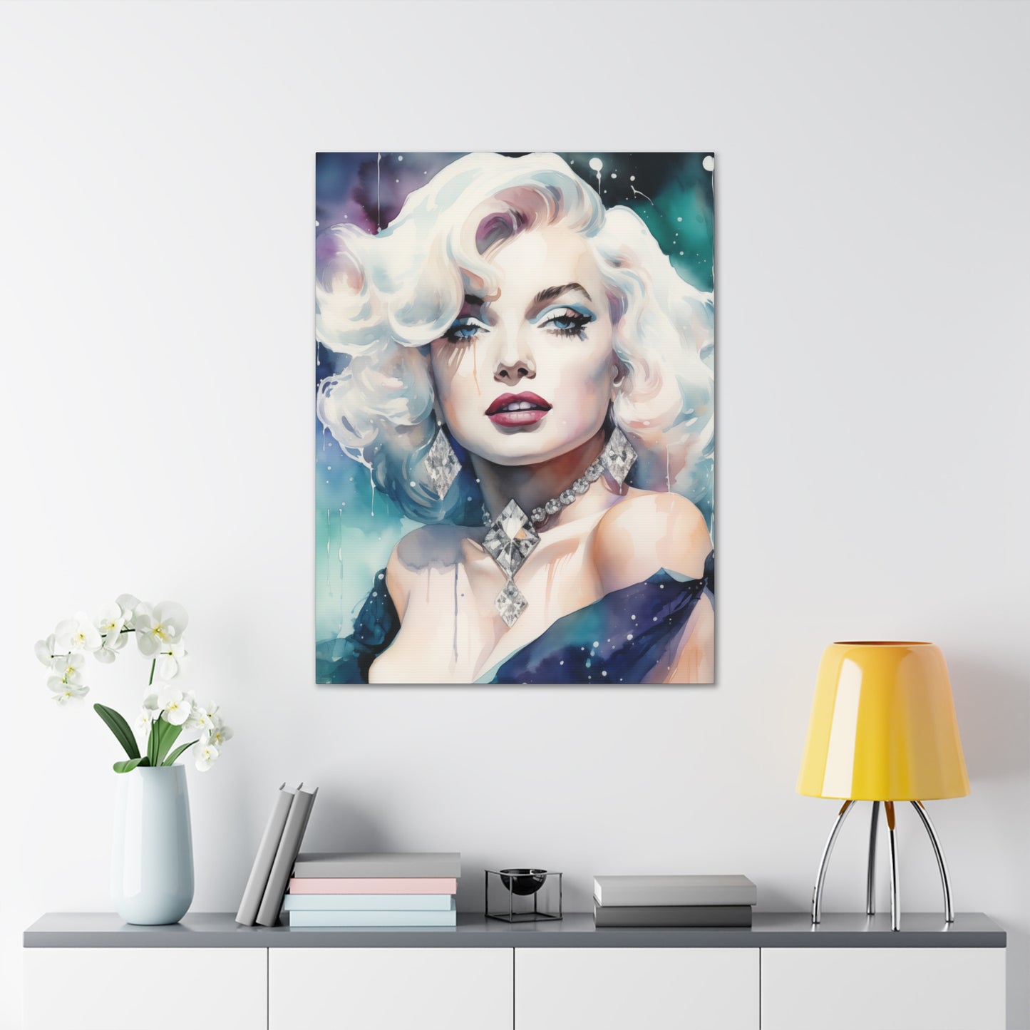 Canvas Wall Art, Gallery Wrapped Pop Art, Celebrity Wall Art – Marilyn Monroe - Diamonds