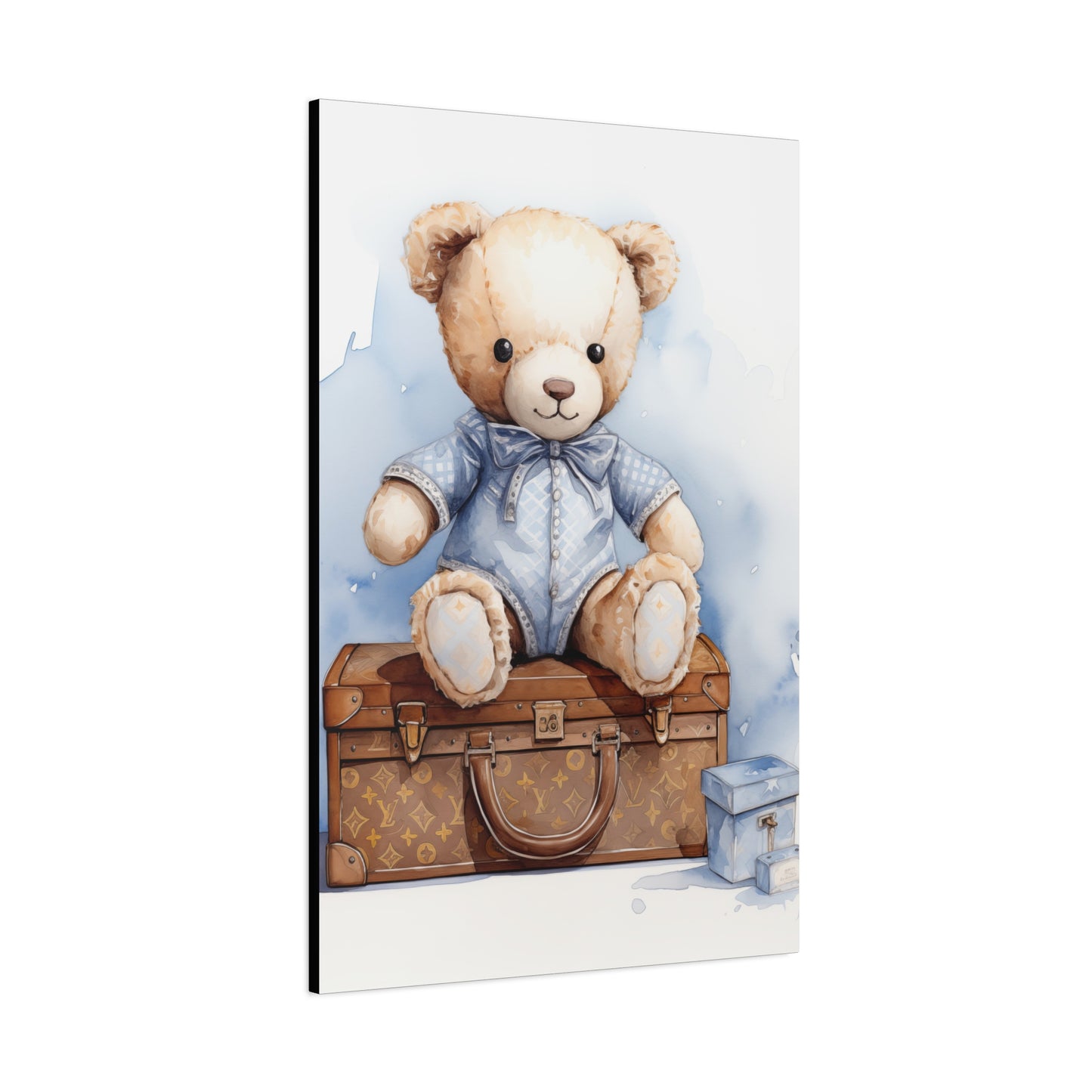 Canvas Gallery Wrap - Designer Trunk Bear Wall Art - Blu