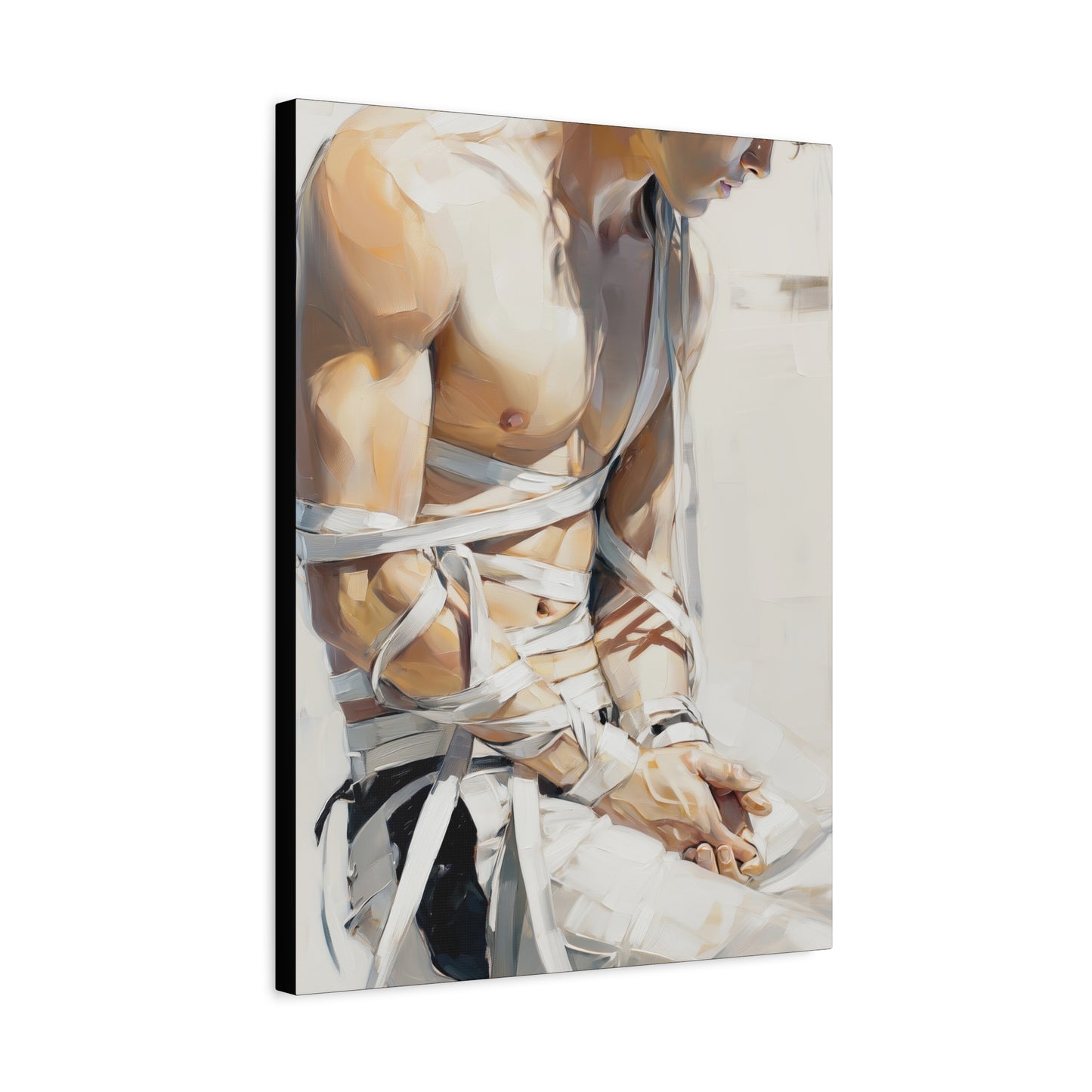 Gallery Wrapped Canvas, Ropes and Reverence Art Canvas, Erotic Shibari Art Canvas – Kenji
