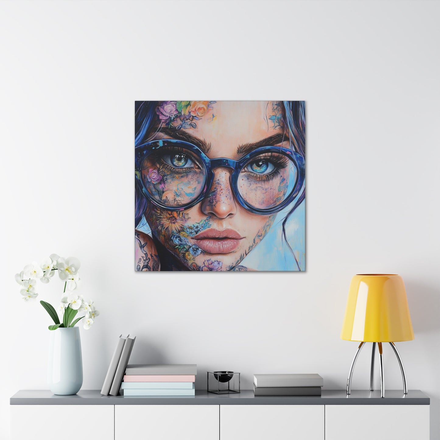 Canvas Gallery Wrap, Ladies in Lenses Wall Art, Abstract Femme Girl Art - Sara