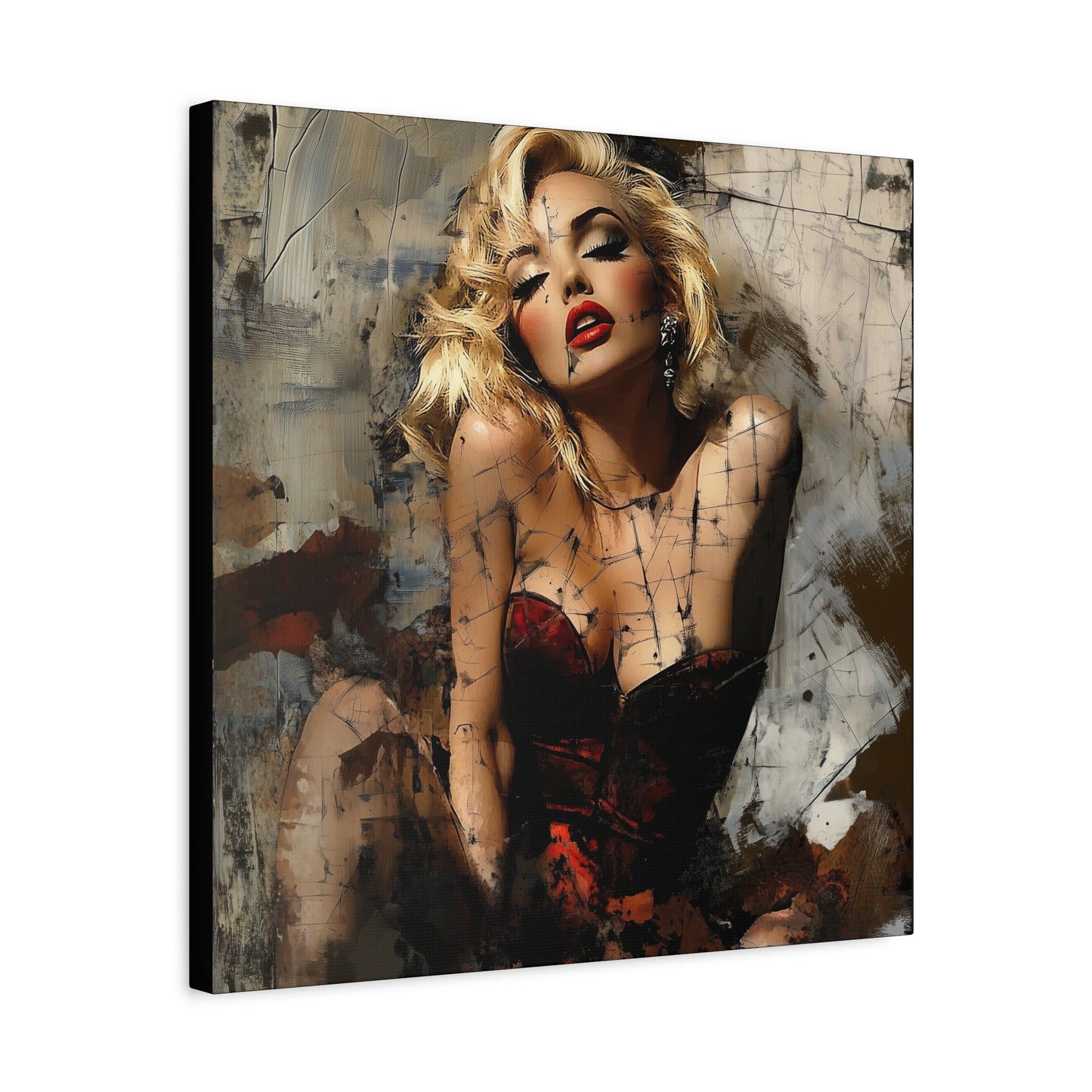 Gallery Wrapped Canvas, Guilt and Grit Adult Art Canvas, Erotic Pinup Art Canvas – Margaux