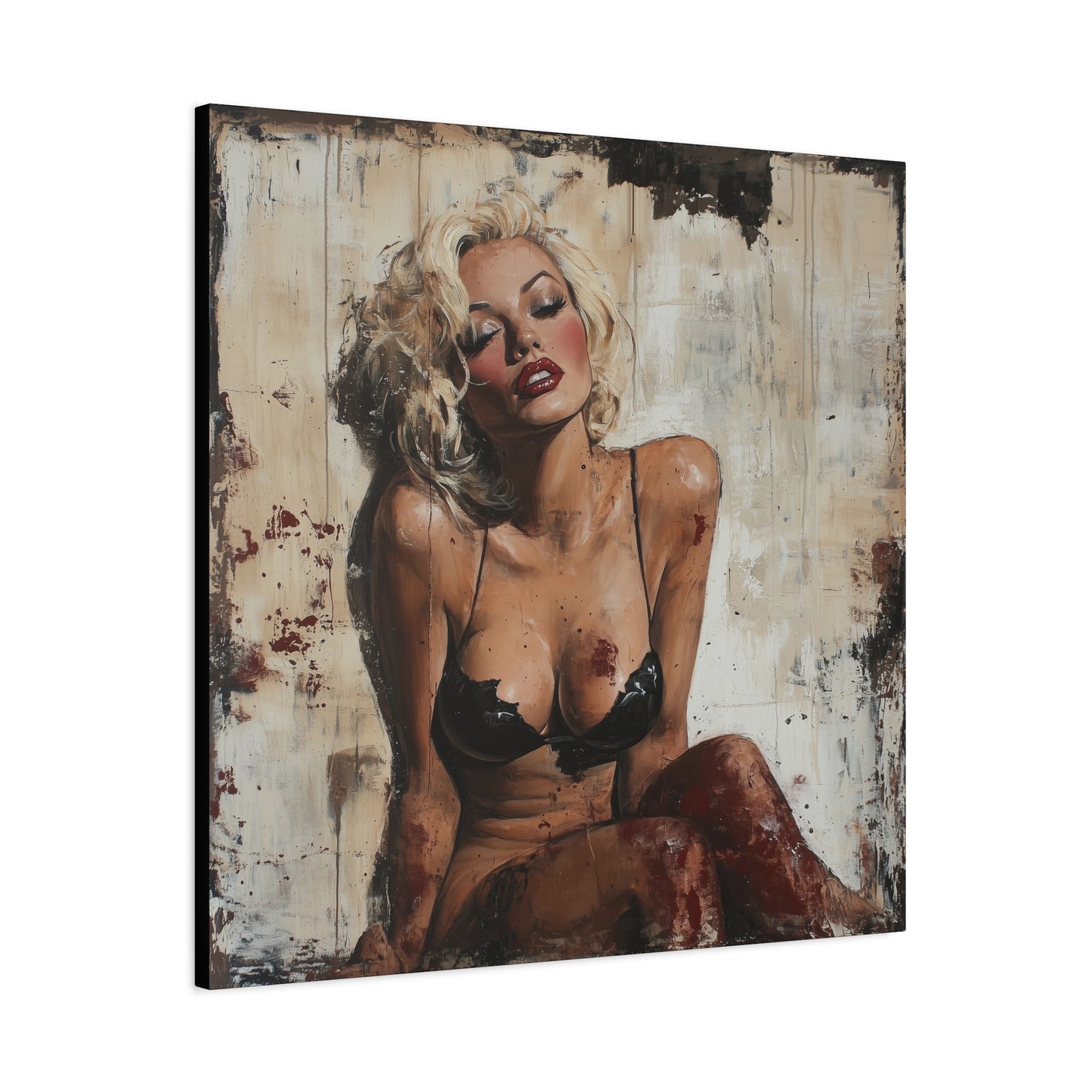 Gallery Wrapped Canvas, Guilt and Grit Adult Art Canvas, Erotic Pinup Art Canvas – Zadie