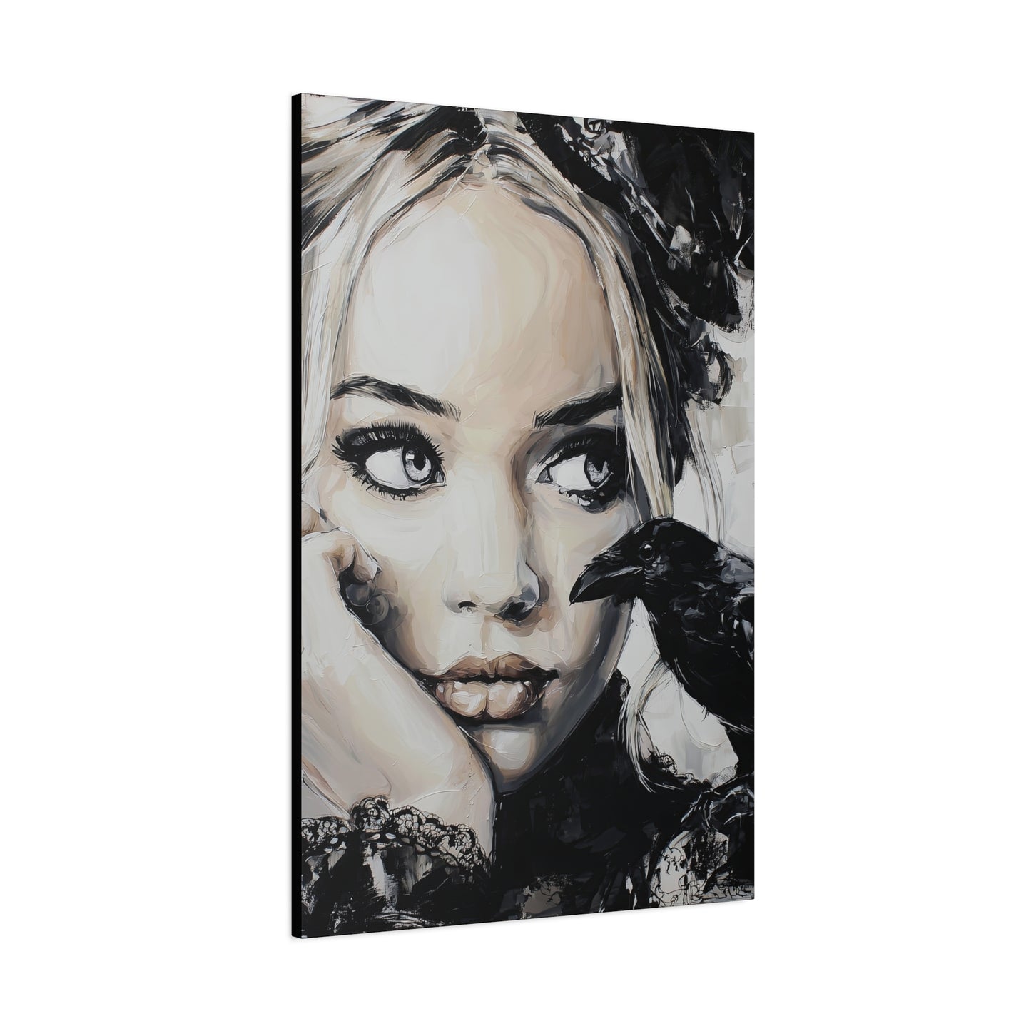 Gallery Wrapped Canvas, Myth and Bones Gothic Art Canvas, Dark Muse Canvas - Nicolette