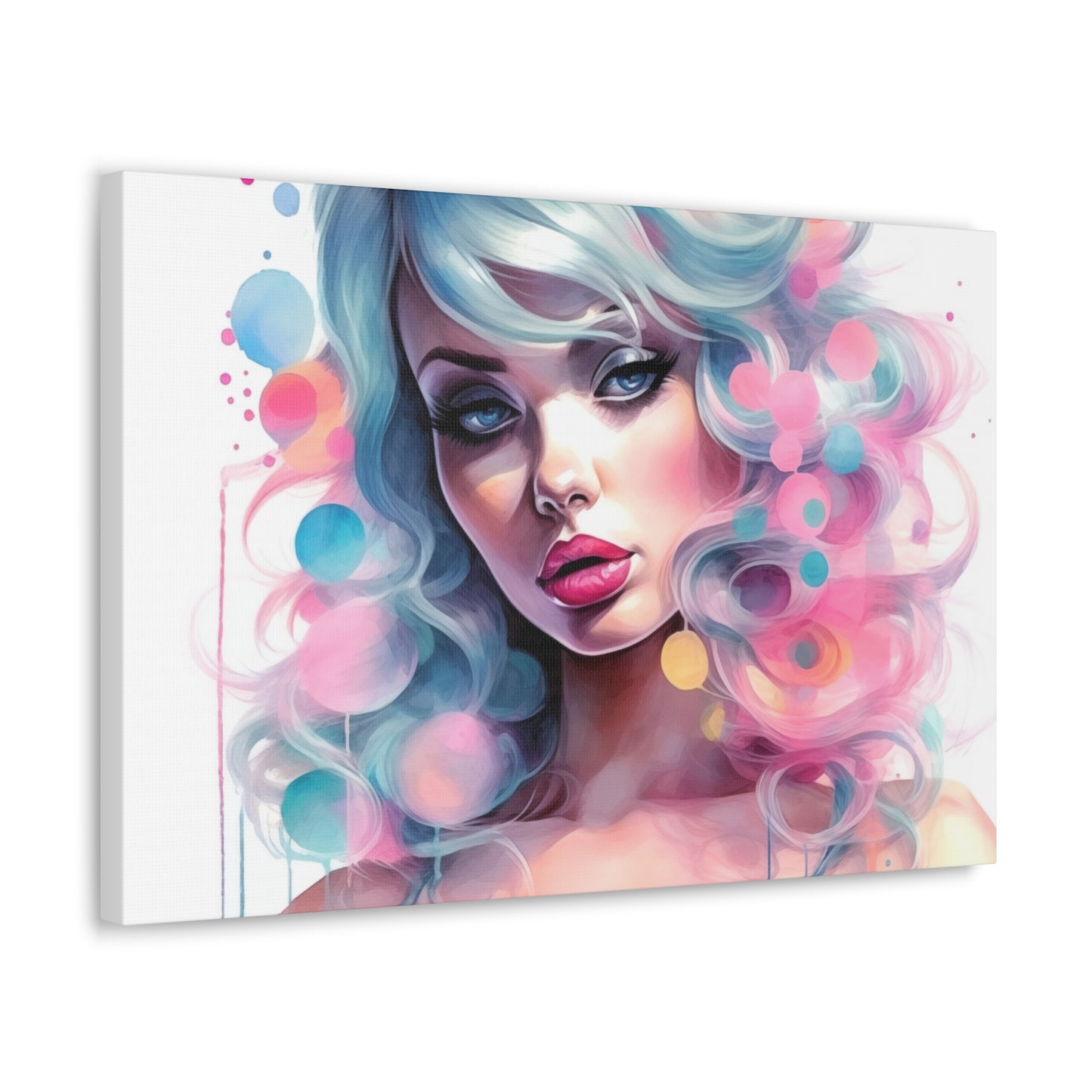 Canvas Gallery Wrapped High-Fashion Wall Art, Stylish Decor, Retro Femme Doll Pop Art – Sylvie