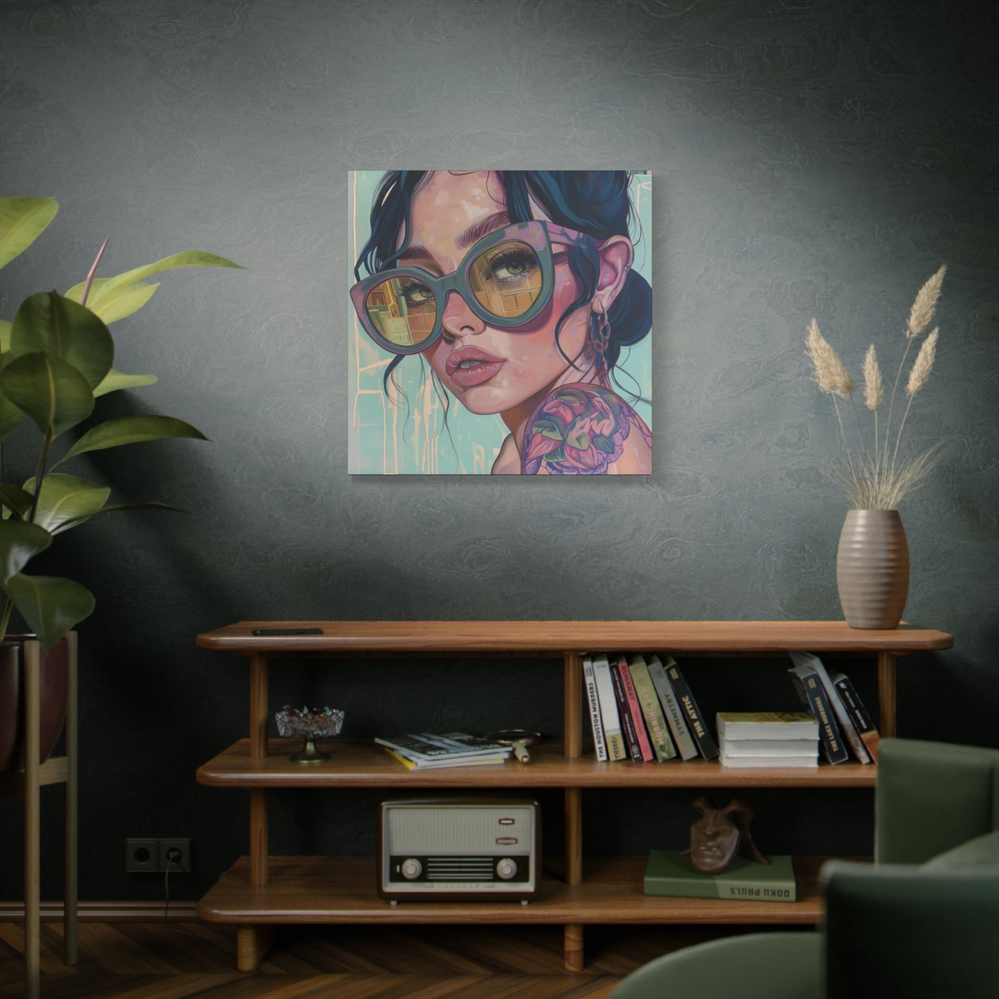 Canvas Gallery Wrap, Ladies in Lenses Wall Art, Abstract Femme Girl Art - Meg