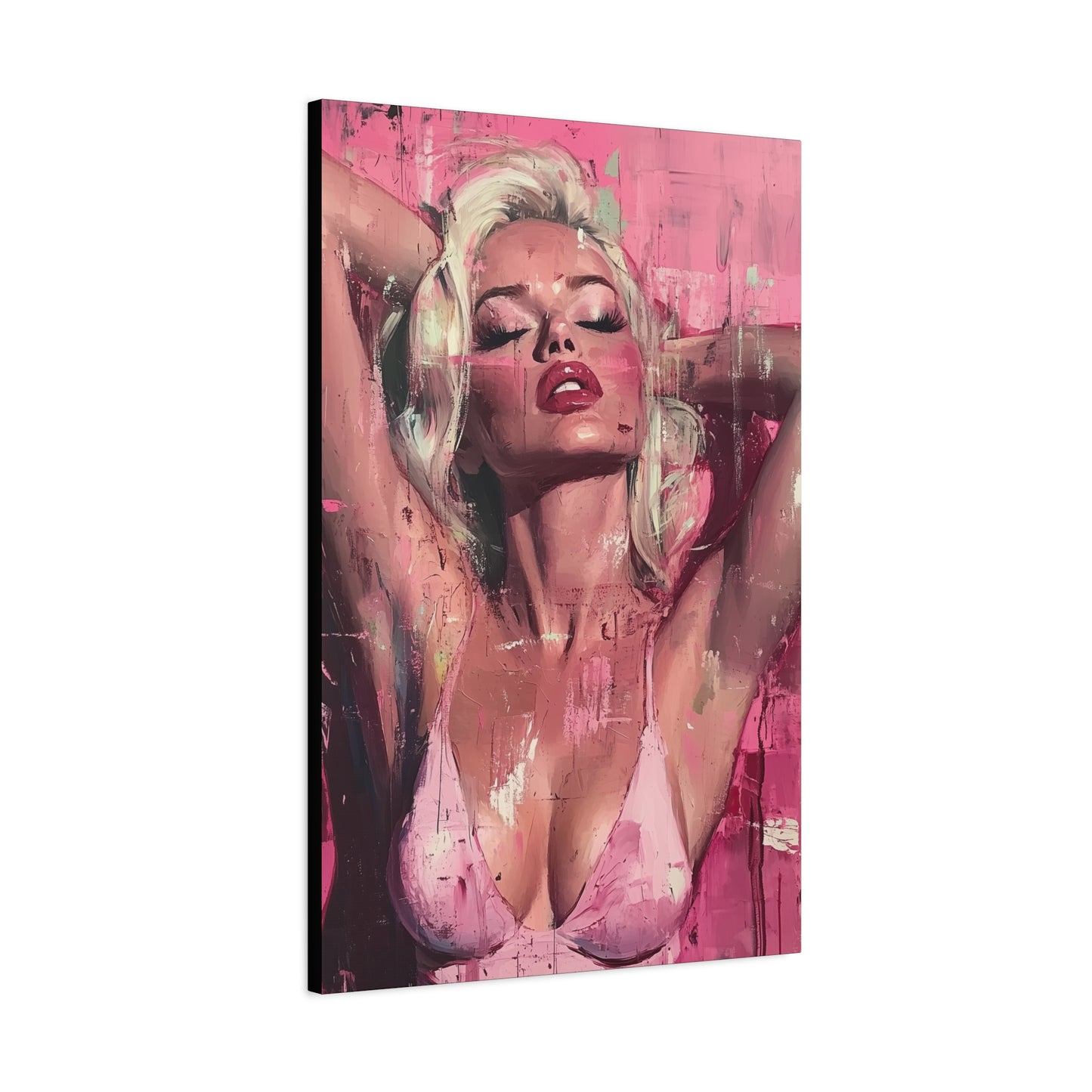 Gallery Wrapped Canvas, Guilt and Grit Adult Art Canvas, Erotic Pinup Art Canvas – Roxie