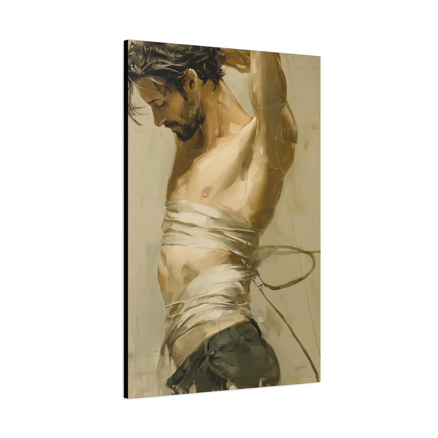 Gallery Wrapped Canvas, Ropes and Reverence Art Canvas, Erotic Shibari Art Canvas – Dante