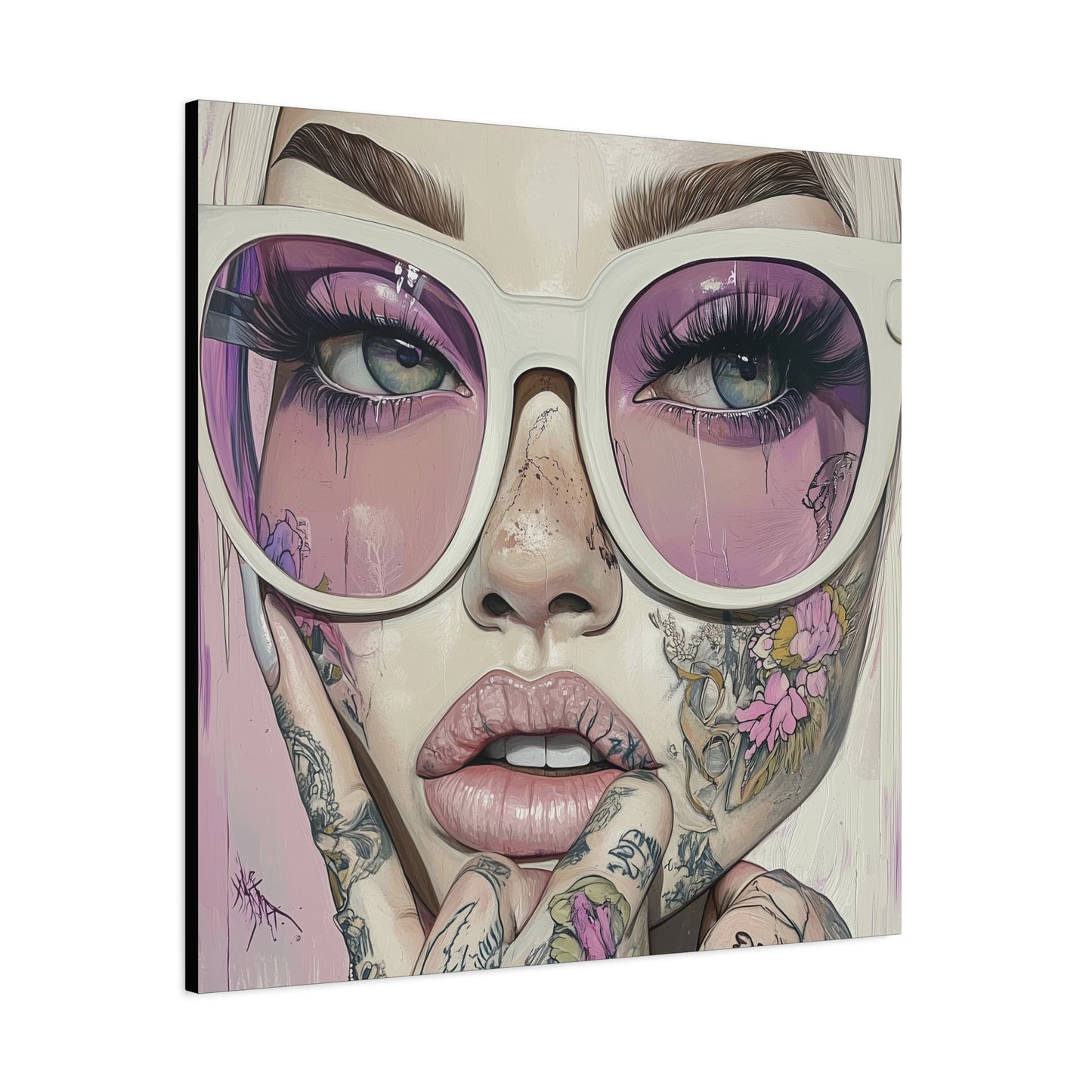 Canvas Gallery Wrap, Ladies in Lenses Wall Art, Abstract Femme Girl Art - Heather