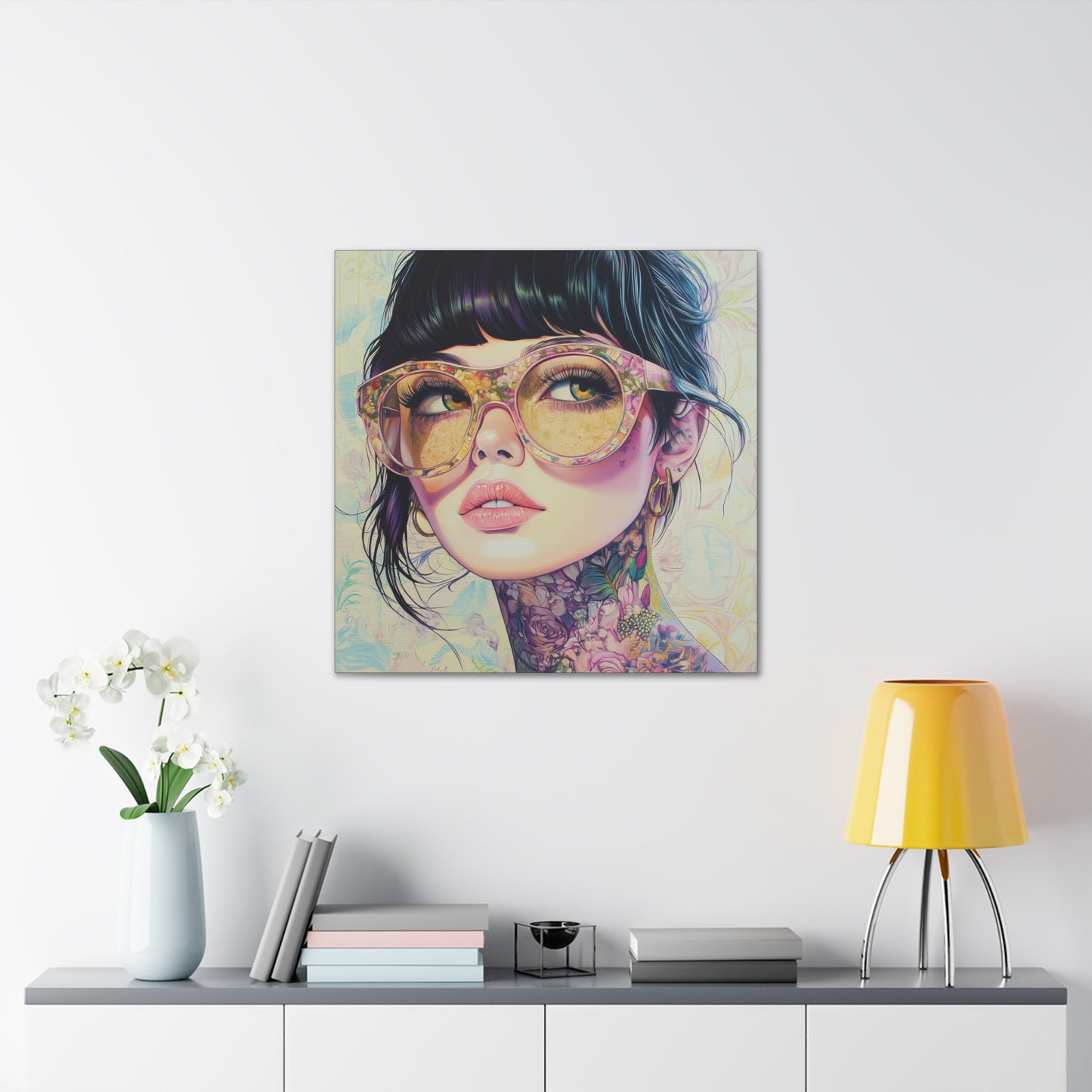Canvas Gallery Wrap, Ladies in Lenses Wall Art, Abstract Femme Girl Art - Lucy