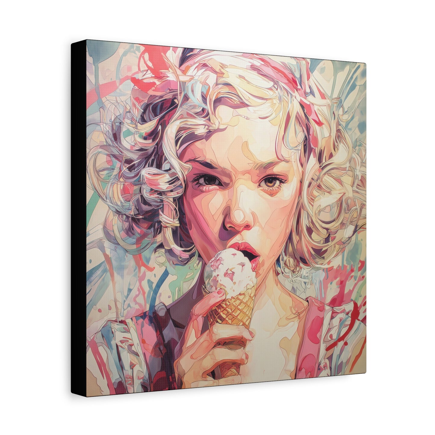 Gallery Wrapped Canvas, Sweet Summer Nostalgia, Sugar and Spice Art Canvas, Ice Cream Dreams Art – Rosie