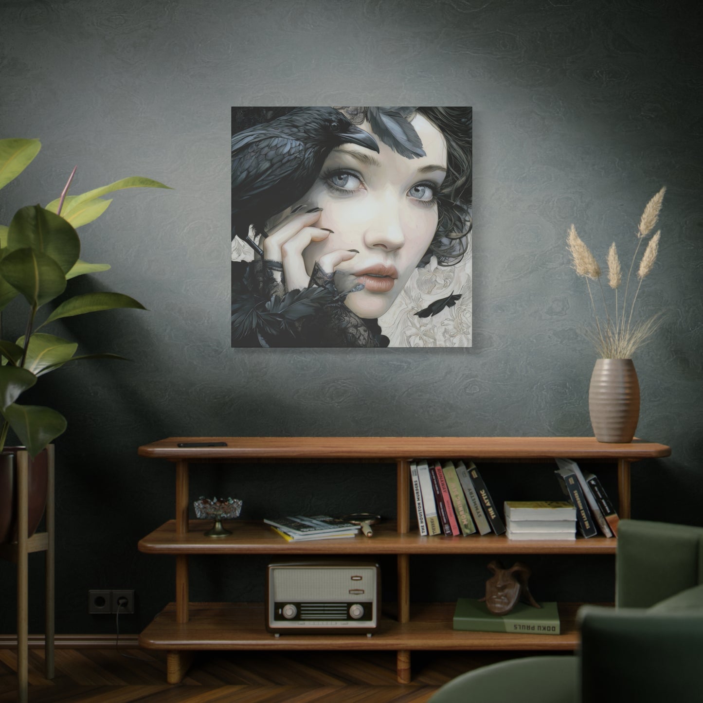 Gallery Wrapped Canvas, Myth and Bones Gothic Art Canvas, Dark Muse Canvas - Odessa