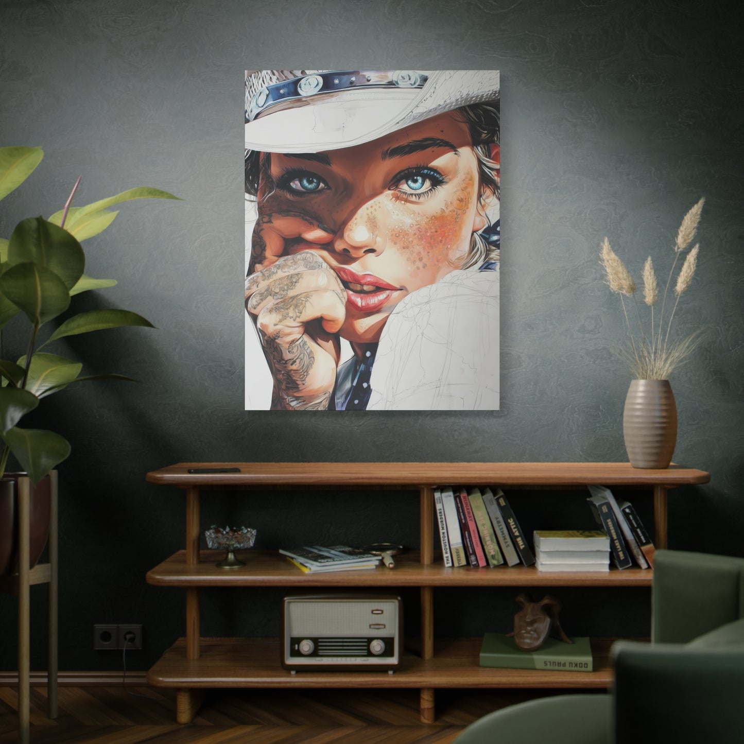 Gallery Wrapped Canvas, Wranglers and Wreckage Art Canvas, Erotic Pinup Art Canvas – Fallon