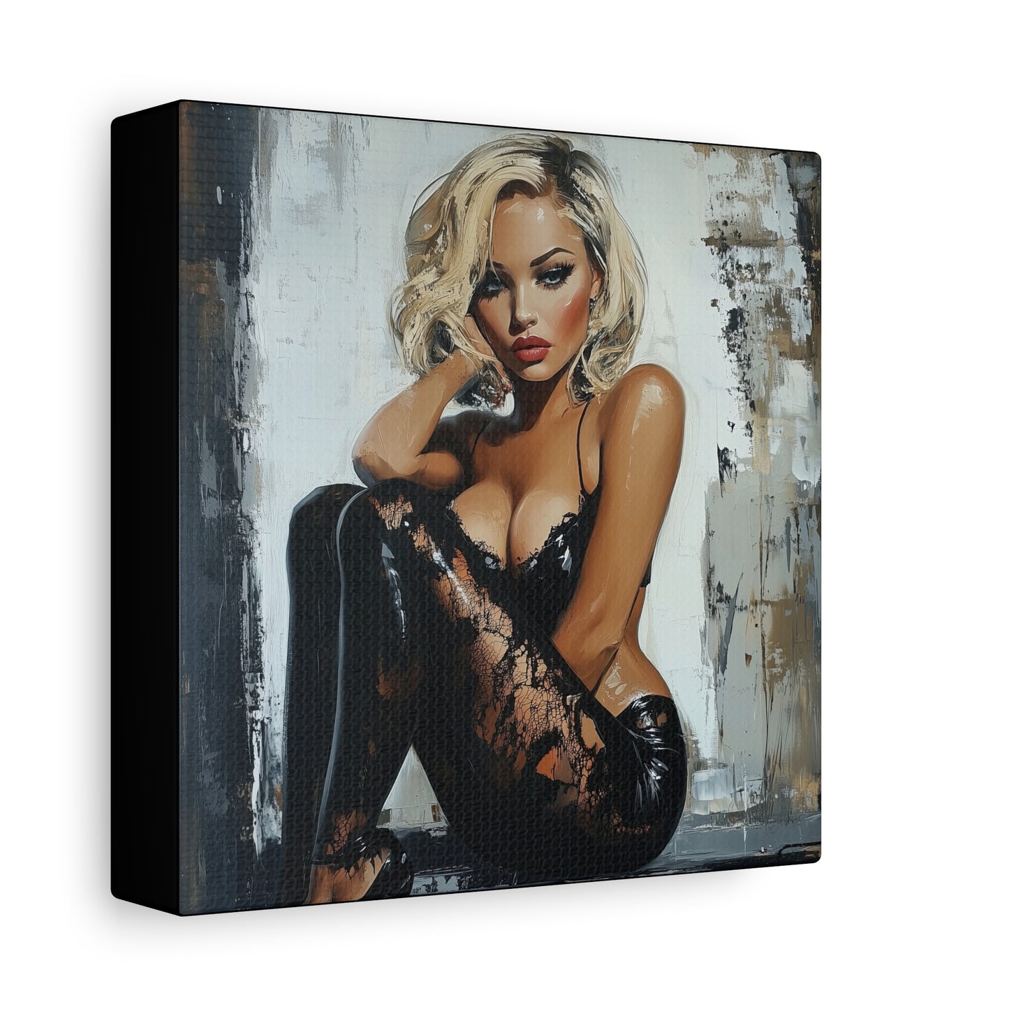 Gallery Wrapped Canvas, Guilt and Grit Adult Art Canvas, Erotic Pinup Art Canvas – Dasha