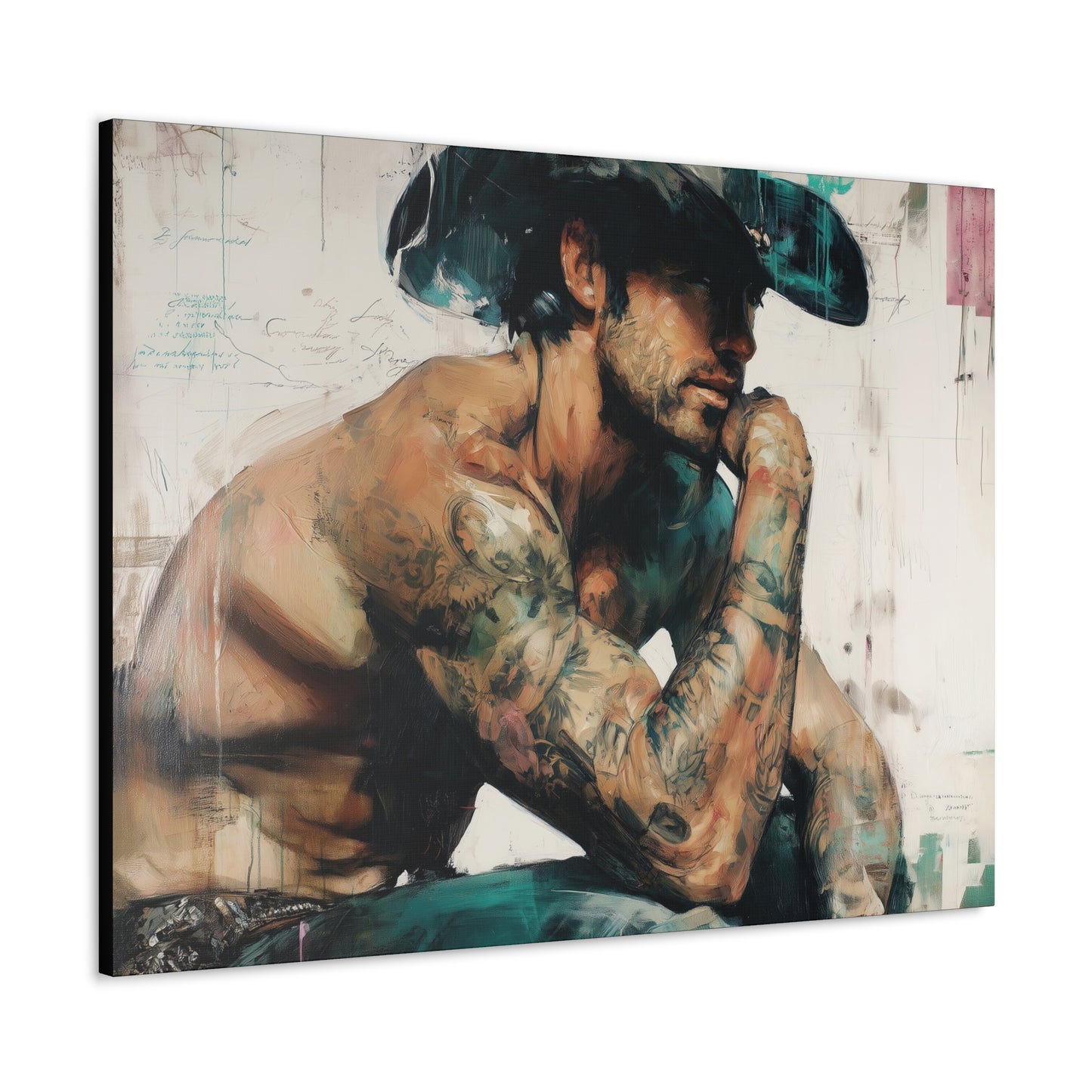 Gallery Wrapped Canvas, Wranglers and Wreckage Art Canvas, Erotic Pinup Art Canvas – Jimmy