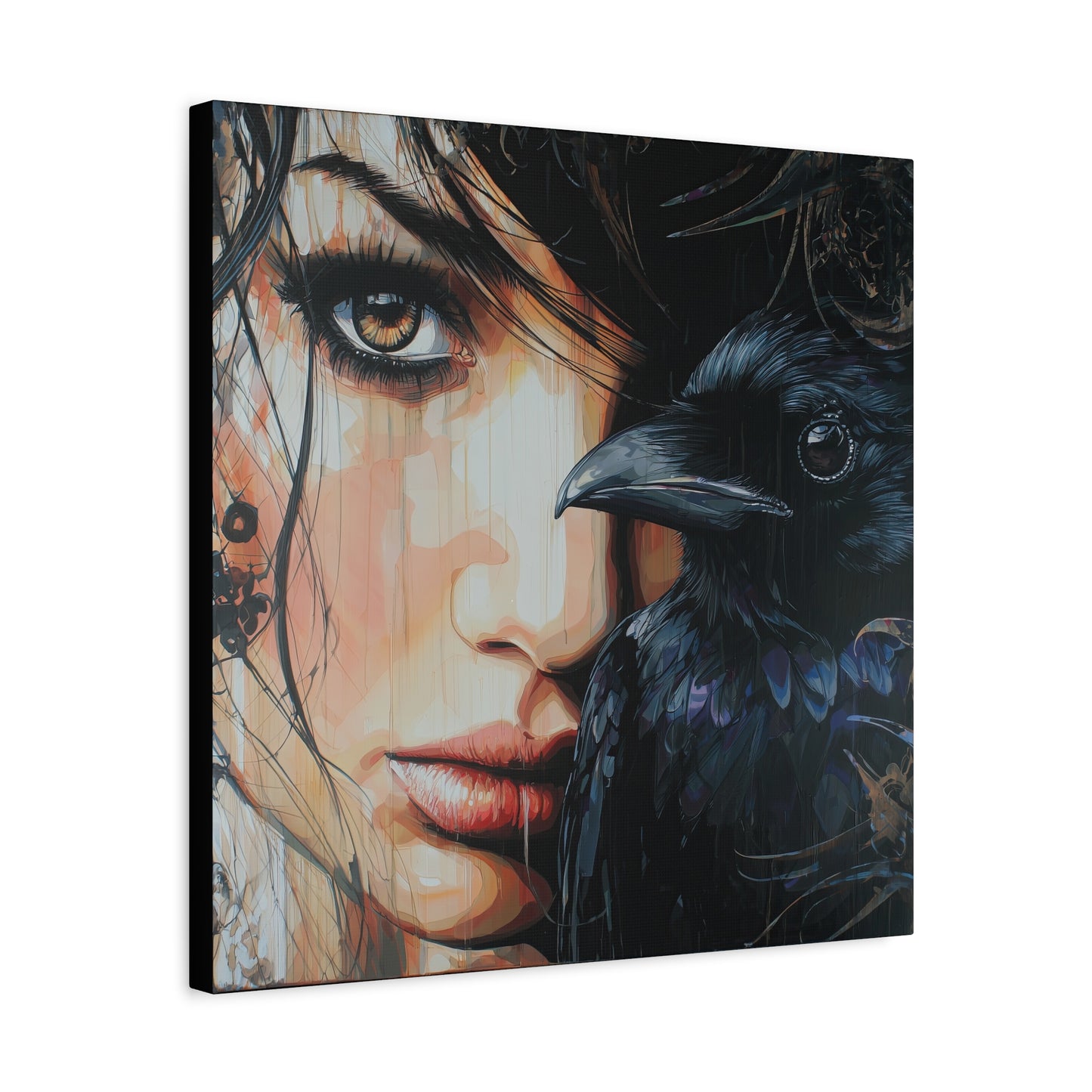 Gallery Wrapped Canvas, Myth and Bones Gothic Art Canvas, Dark Muse Canvas - Solène