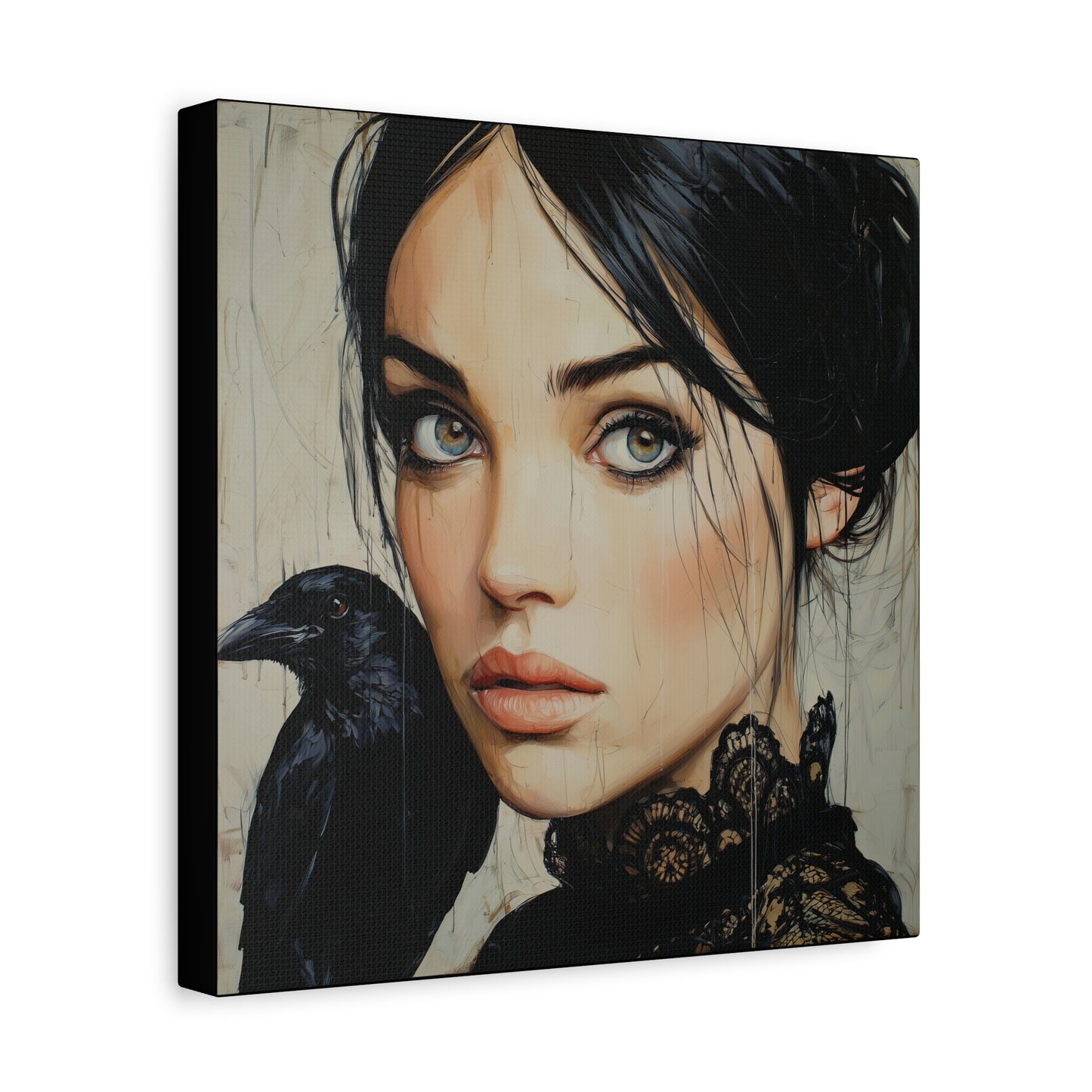 Gallery Wrapped Canvas, Myth and Bones Gothic Art Canvas, Dark Muse Canvas - Blythe