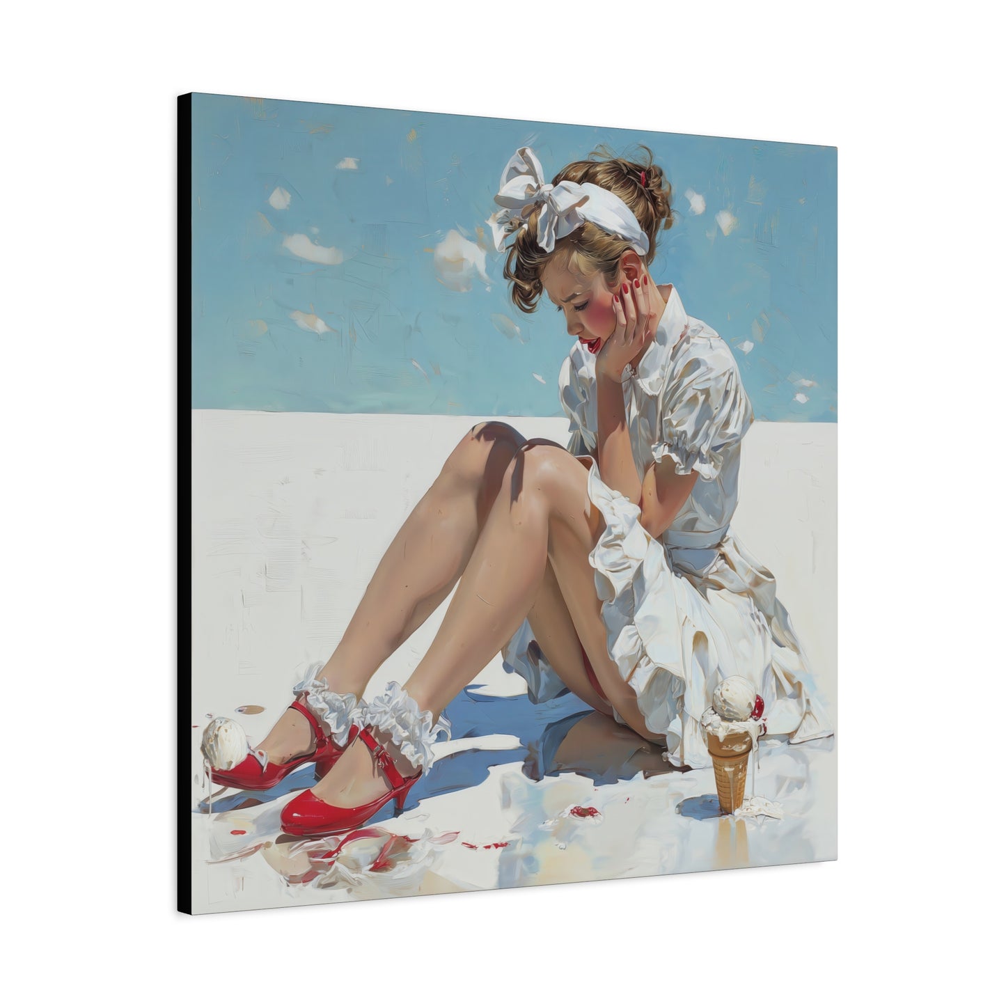 Gallery Wrapped Canvas, Sweet Summer Nostalgia, Sugar and Spice Art Canvas, Ice Cream Dreams Art – Polly