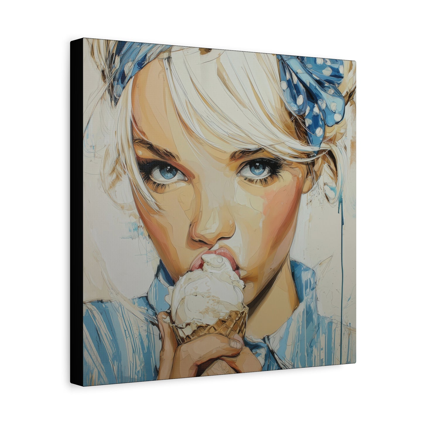 Gallery Wrapped Canvas, Sweet Summer Nostalgia, Sugar and Spice Art Canvas, Ice Cream Dreams Art – Cora