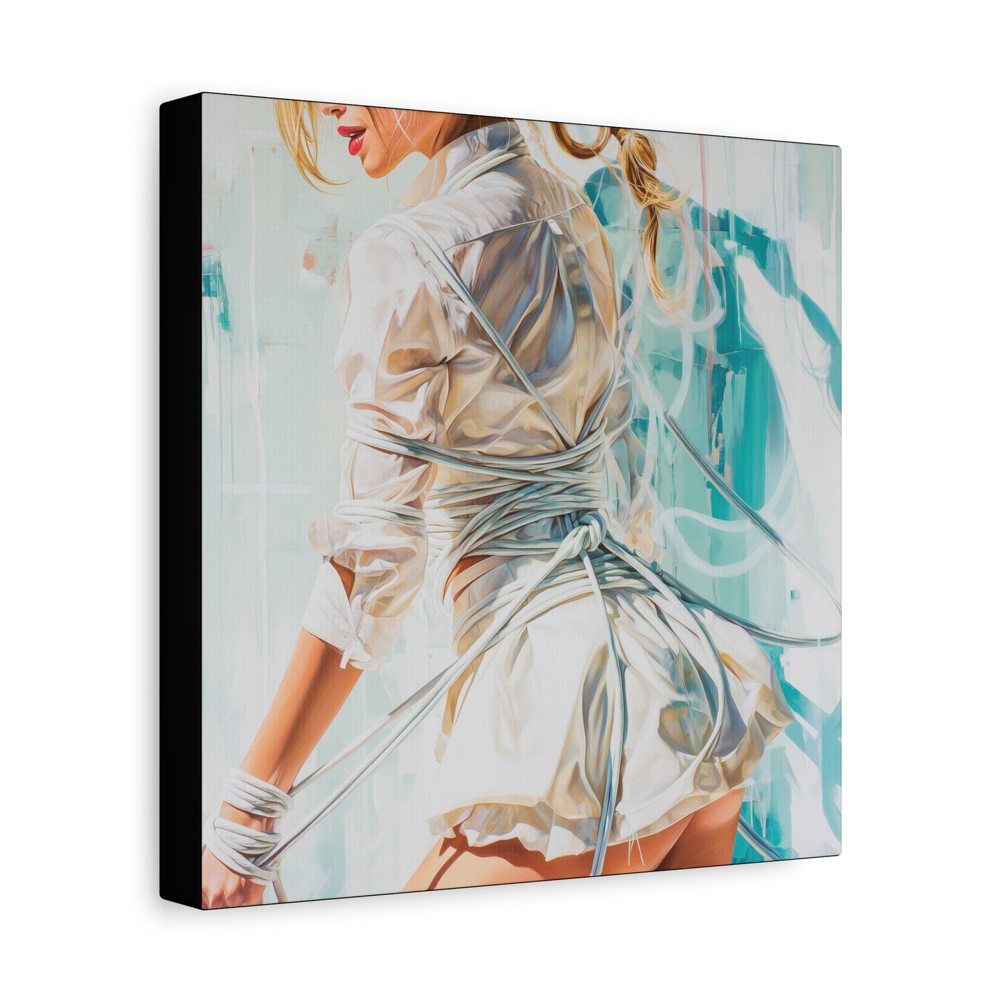 Gallery Wrapped Canvas, Ropes and Reverence Art Canvas, Erotic Shibari Art Canvas – Hannah