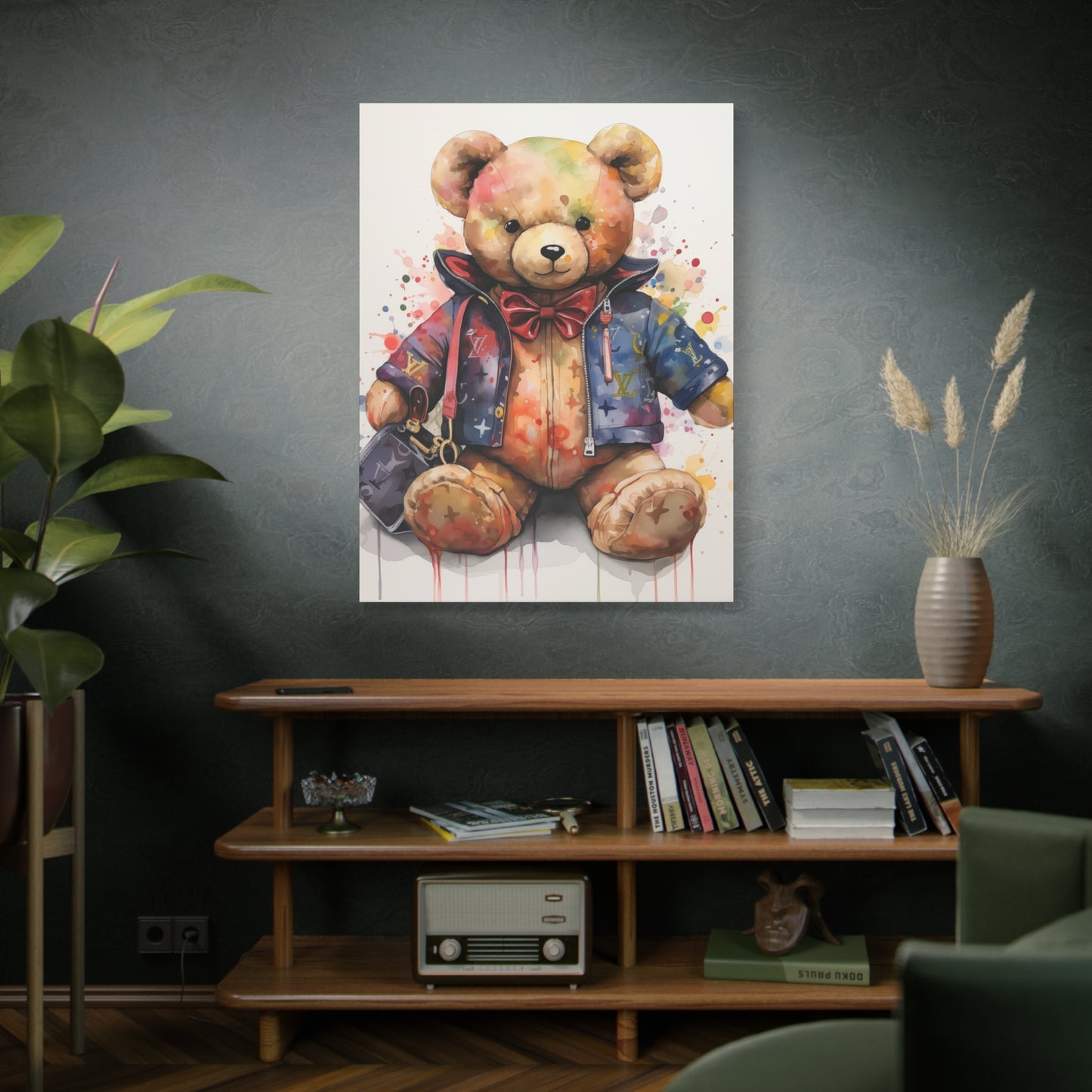 Canvas Gallery Wrap - Designer Bear Wall Art - Drip