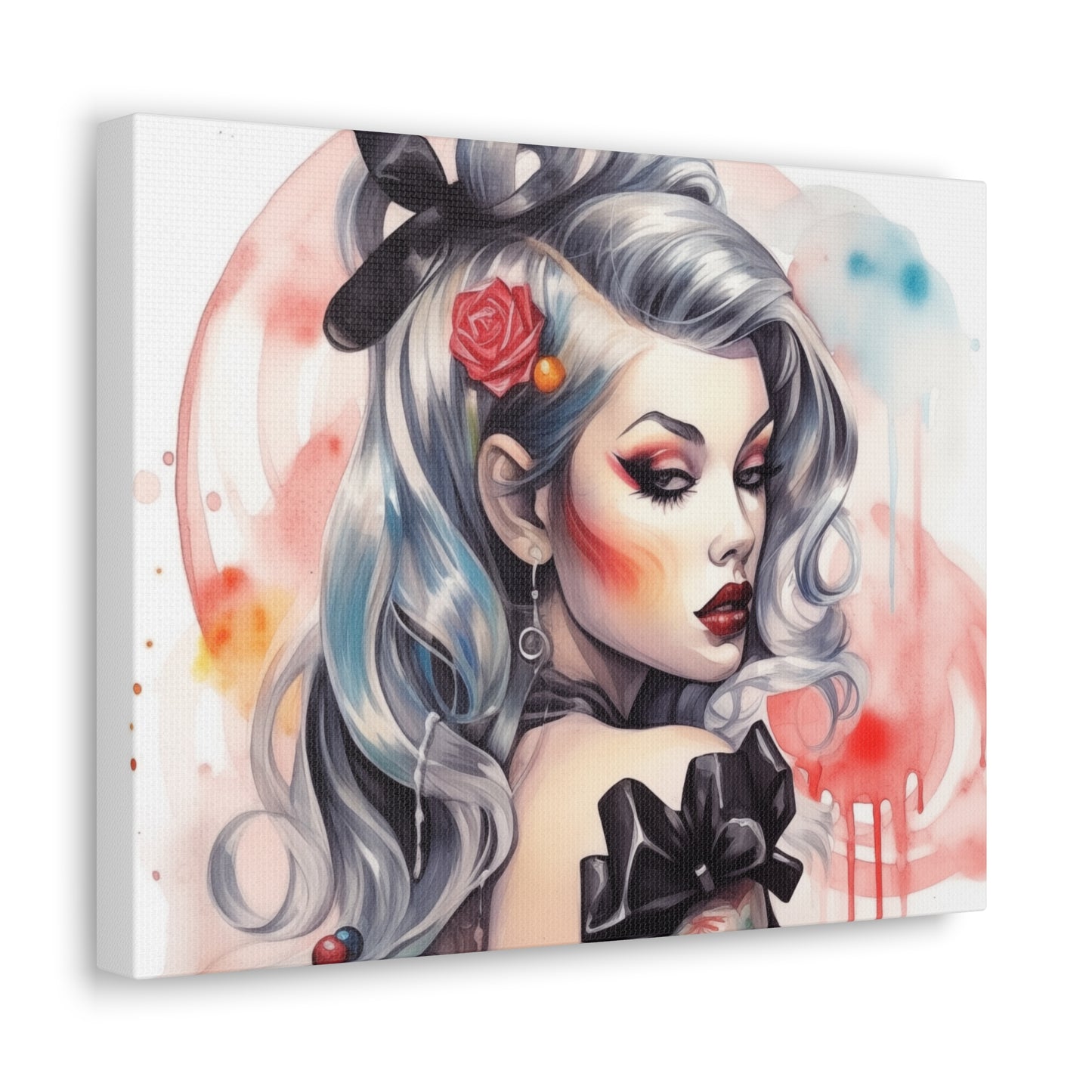Gallery Wrapped Canvas, Edgy Tattooed Beauty, Urban Pop Art Canvas – Sabella