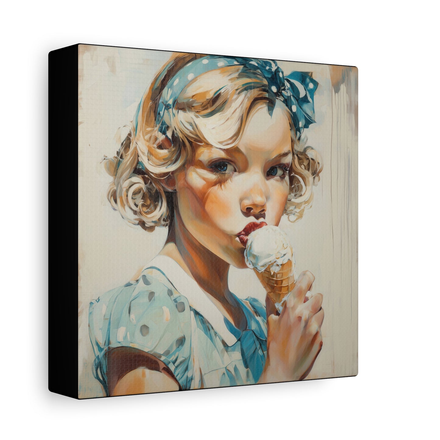 Gallery Wrapped Canvas, Sweet Summer Nostalgia, Sugar and Spice Art Canvas, Ice Cream Dreams Art – Nellie