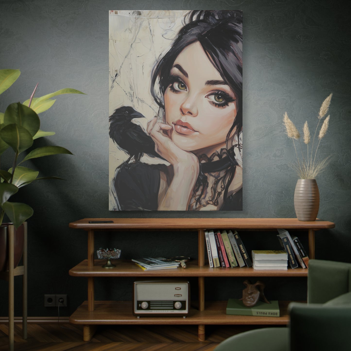 Gallery Wrapped Canvas, Myth and Bones Gothic Art Canvas, Dark Muse Canvas - Verity