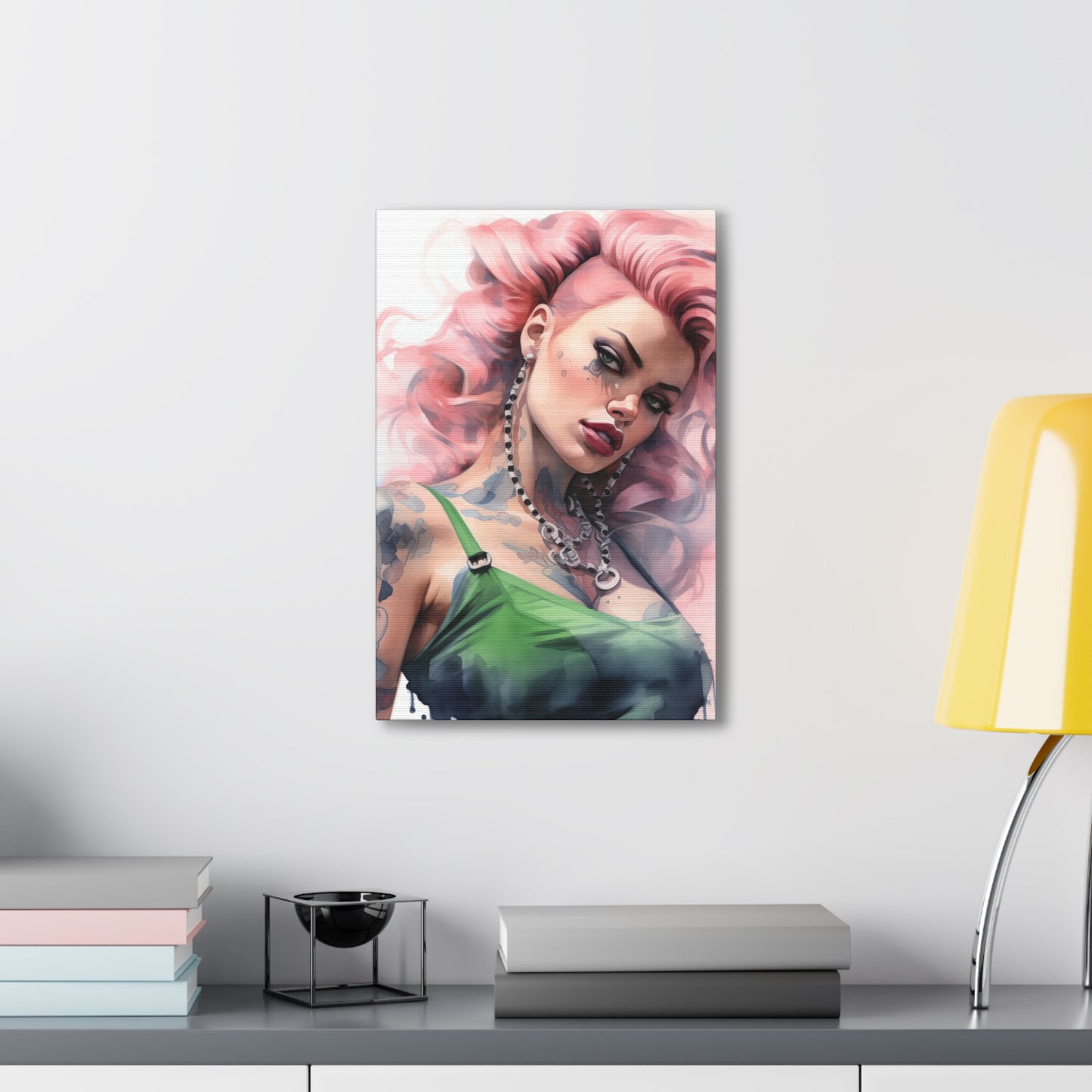 Gallery Wrapped Canvas, Edgy Tattooed Beauty, Urban Pop Art Canvas – Colette