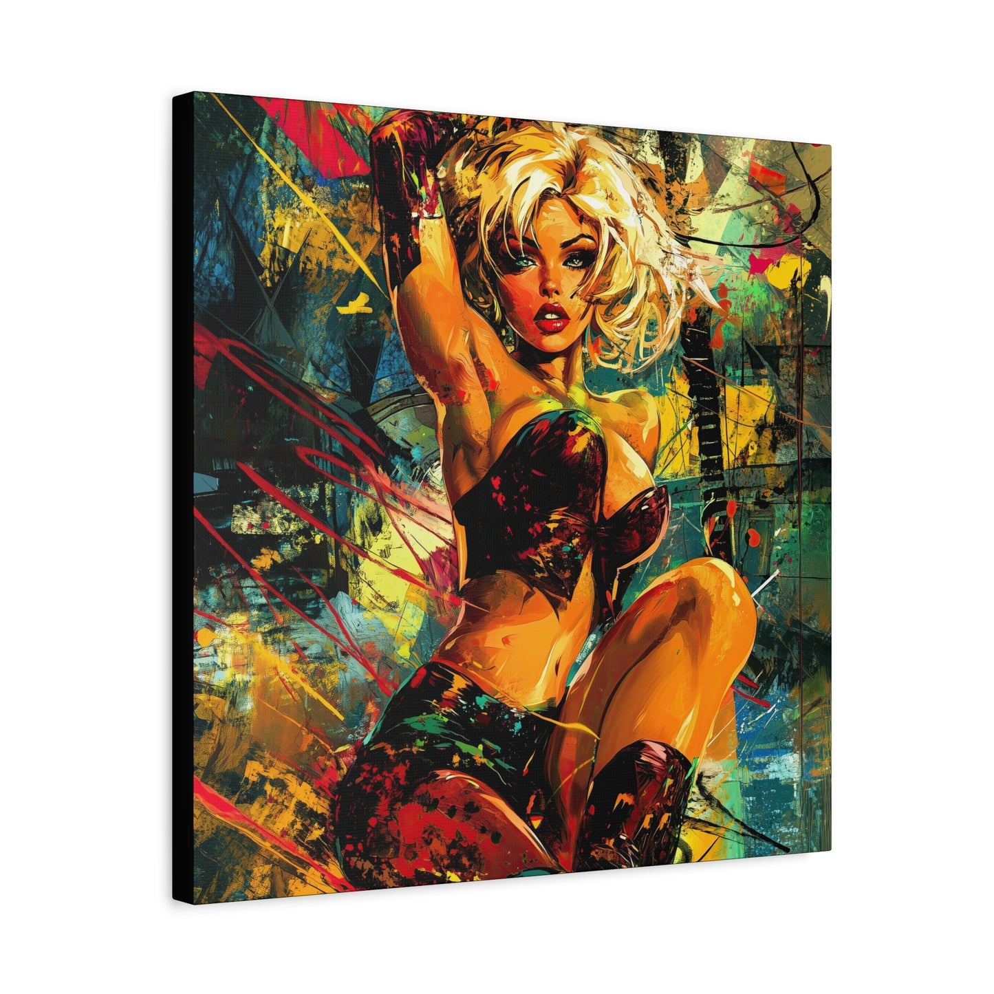 Gallery Wrapped Canvas, Guilt and Grit Adult Art Canvas, Erotic Pinup Art Canvas – Robin