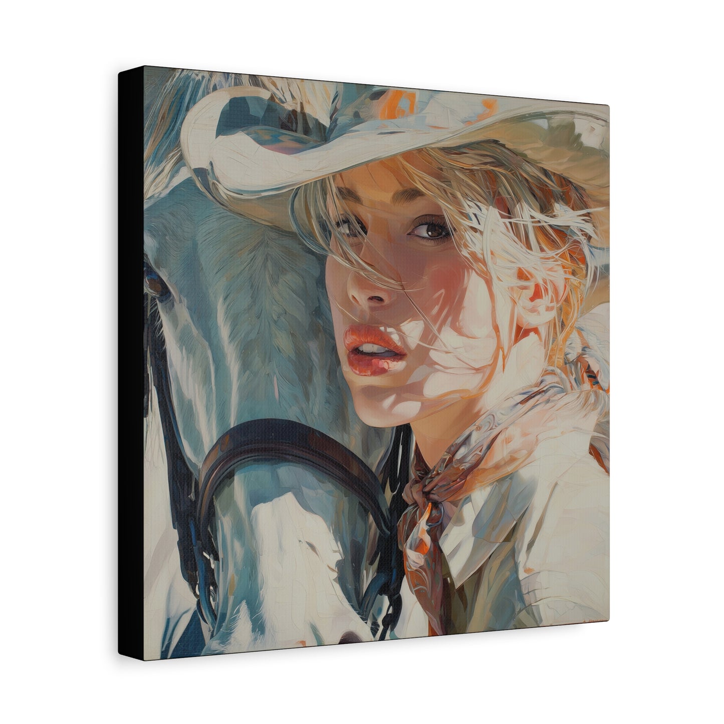 Gallery Wrapped Canvas, Wranglers and Wreckage Art Canvas, Erotic Pinup Art Canvas – Dakota