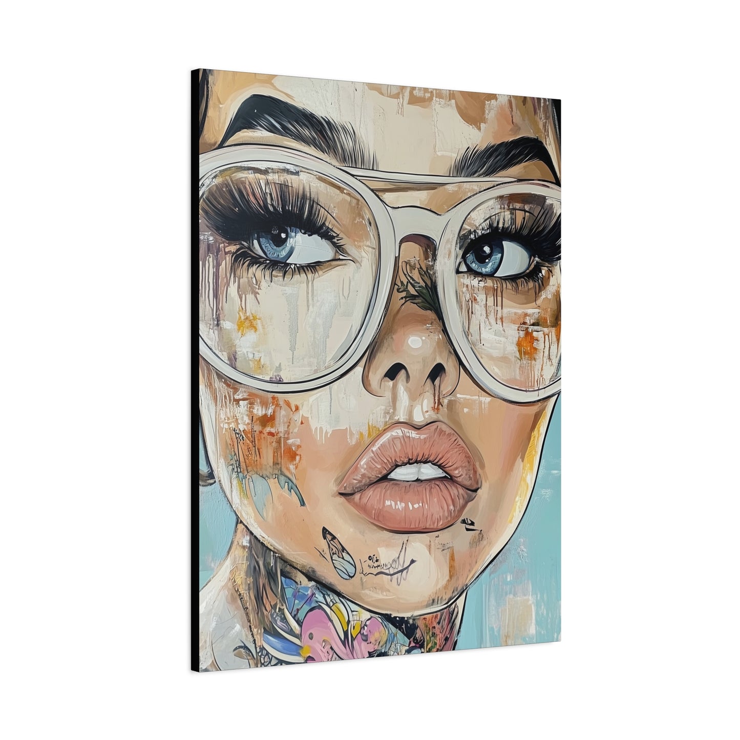 Canvas Gallery Wrap, Ladies in Lenses Wall Art, Abstract Femme Girl Art - Sabine
