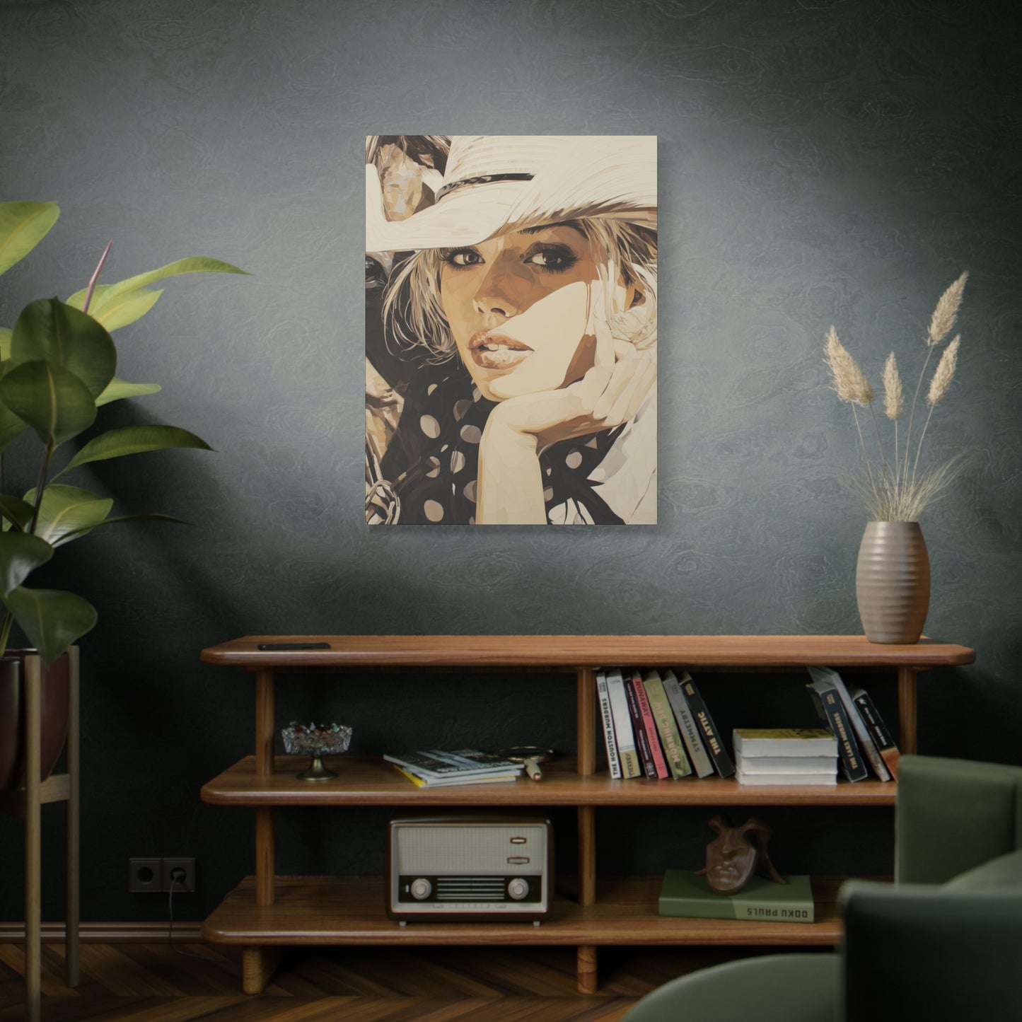 Gallery Wrapped Canvas, Wranglers and Wreckage Art Canvas, Erotic Pinup Art Canvas – Hattie