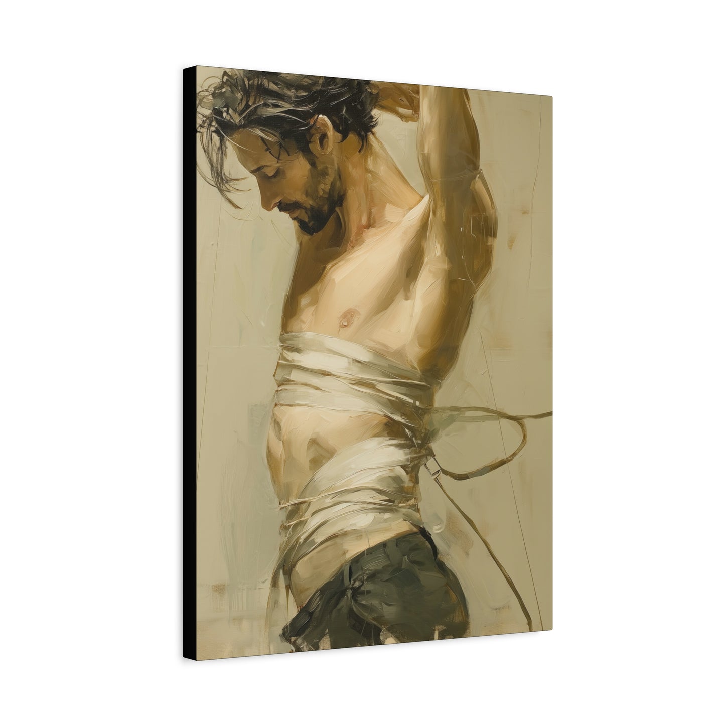 Gallery Wrapped Canvas, Ropes and Reverence Art Canvas, Erotic Shibari Art Canvas – Dante