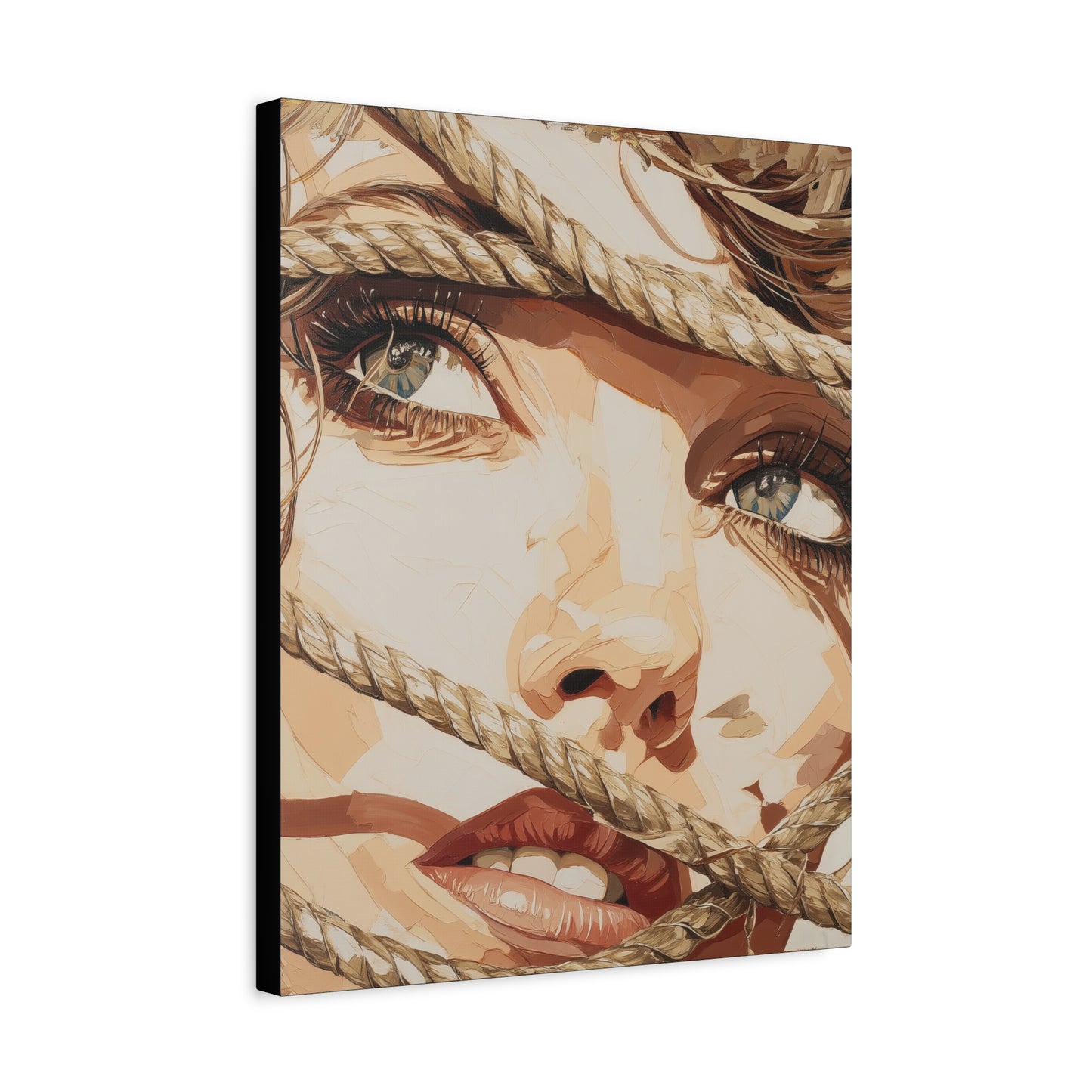 Gallery Wrapped Canvas, Ropes and Reverence Art Canvas, Erotic Shibari Art Canvas – Hana