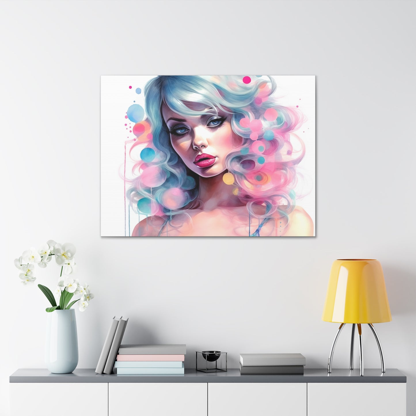 Canvas Gallery Wrapped High-Fashion Wall Art, Stylish Decor, Retro Femme Doll Pop Art – Sylvie