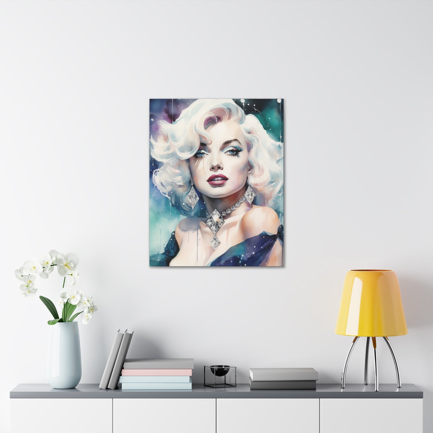 Canvas Wall Art, Gallery Wrapped Pop Art, Celebrity Wall Art – Marilyn Monroe - Diamonds