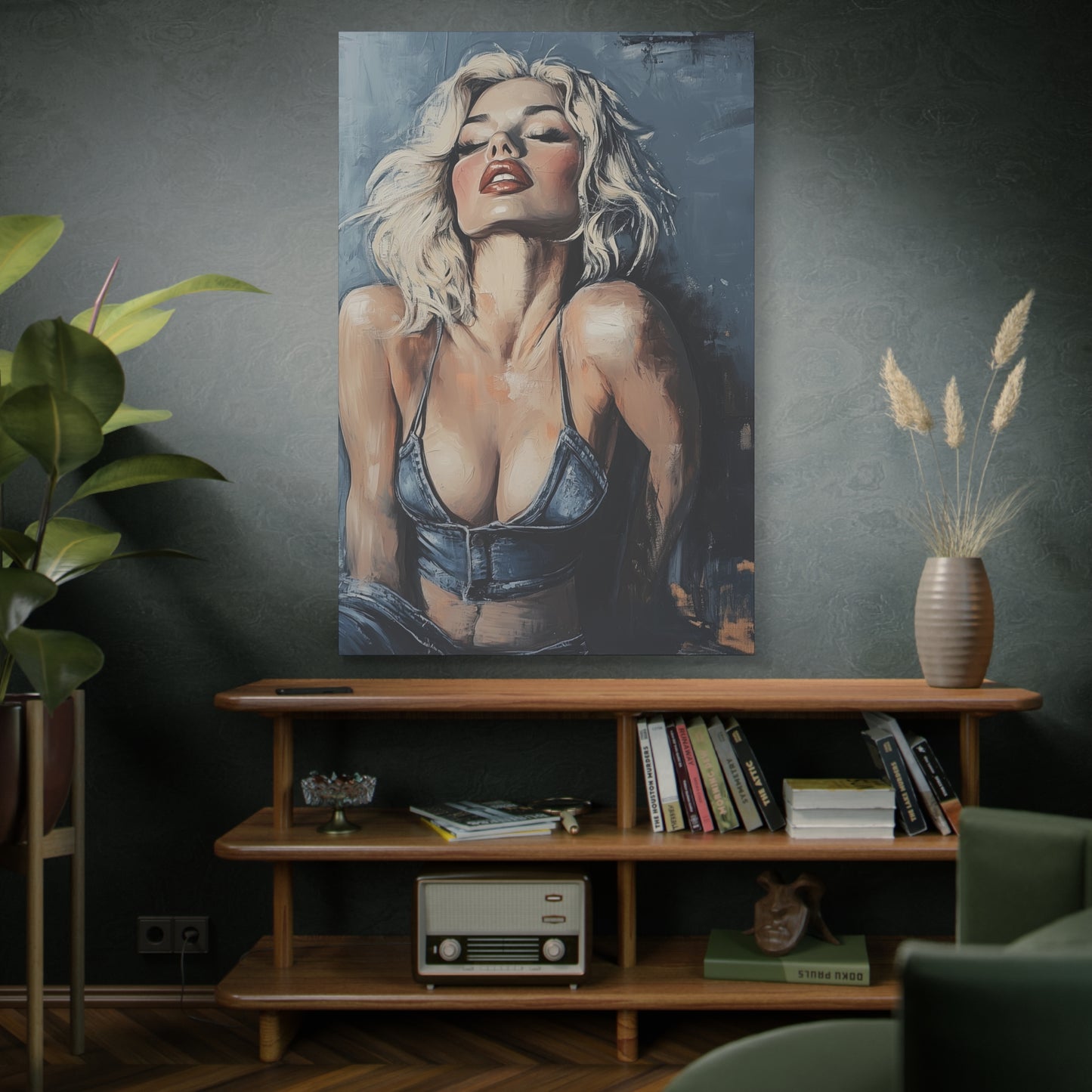 Gallery Wrapped Canvas, Guilt and Grit Adult Art Canvas, Erotic Pinup Art Canvas – Leona