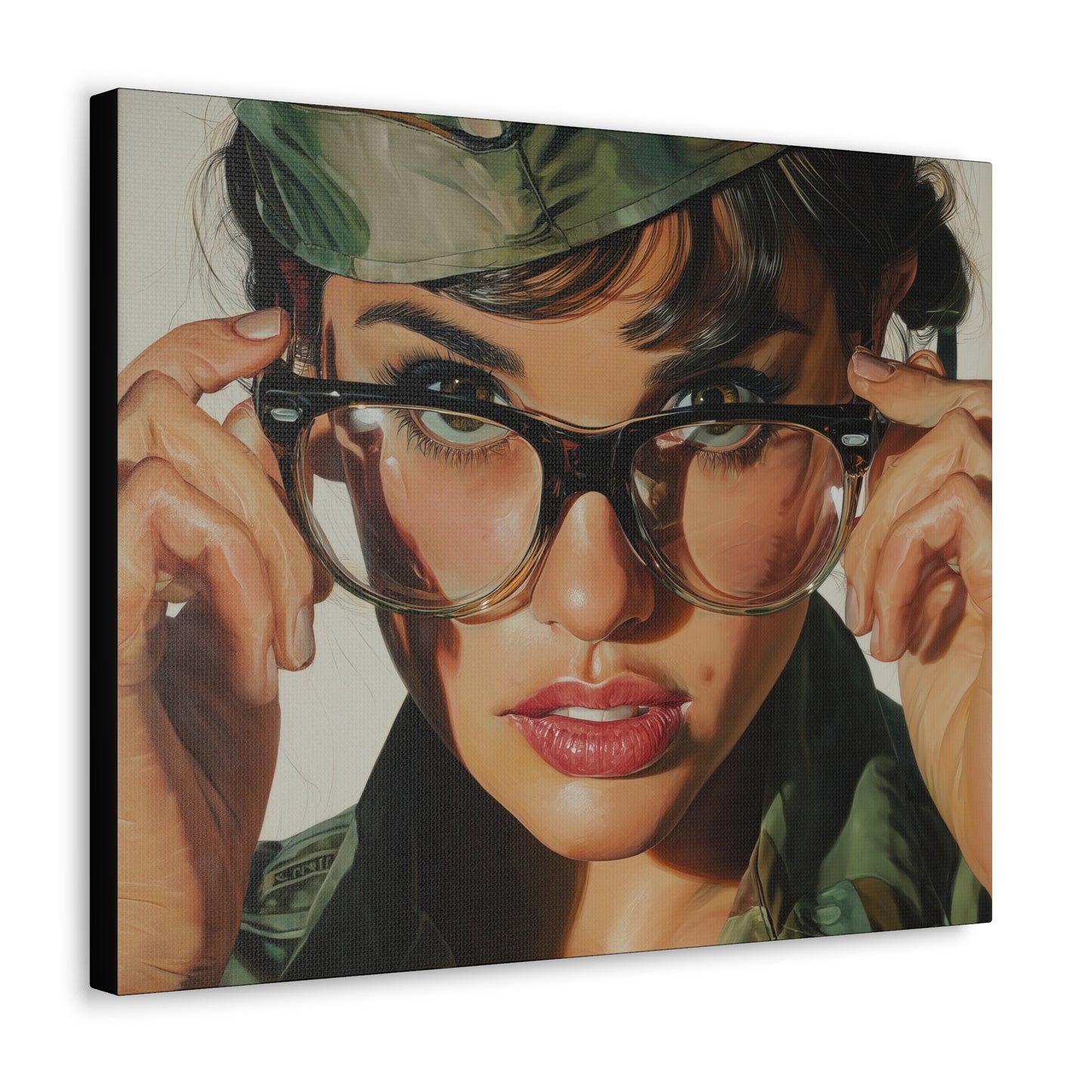Gallery Wrapped Canvas, Liberty and Lace Art Canvas, Erotic Pinup Art Canvas – Erica