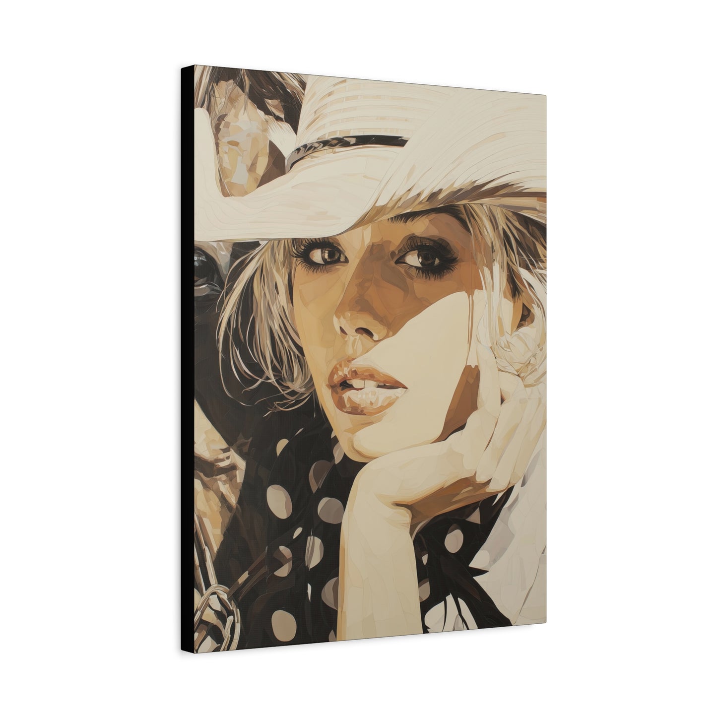 Gallery Wrapped Canvas, Wranglers and Wreckage Art Canvas, Erotic Pinup Art Canvas – Hattie