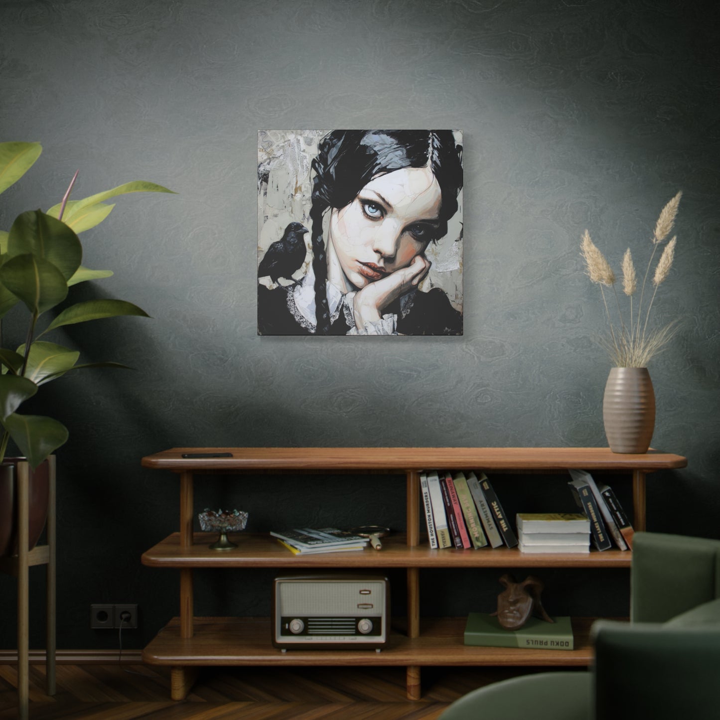 Gallery Wrapped Canvas, Myth and Bones Gothic Art Canvas, Dark Muse Canvas - Wendy