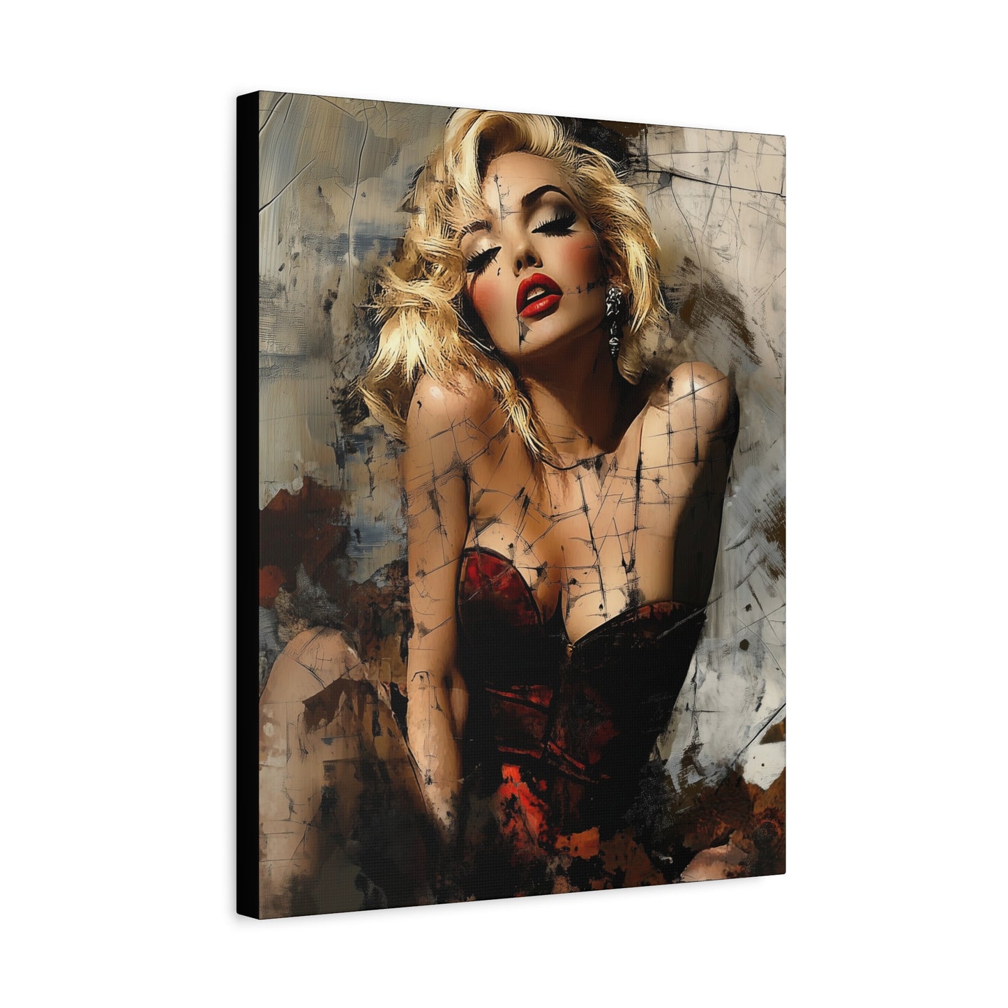 Gallery Wrapped Canvas, Guilt and Grit Adult Art Canvas, Erotic Pinup Art Canvas – Margaux