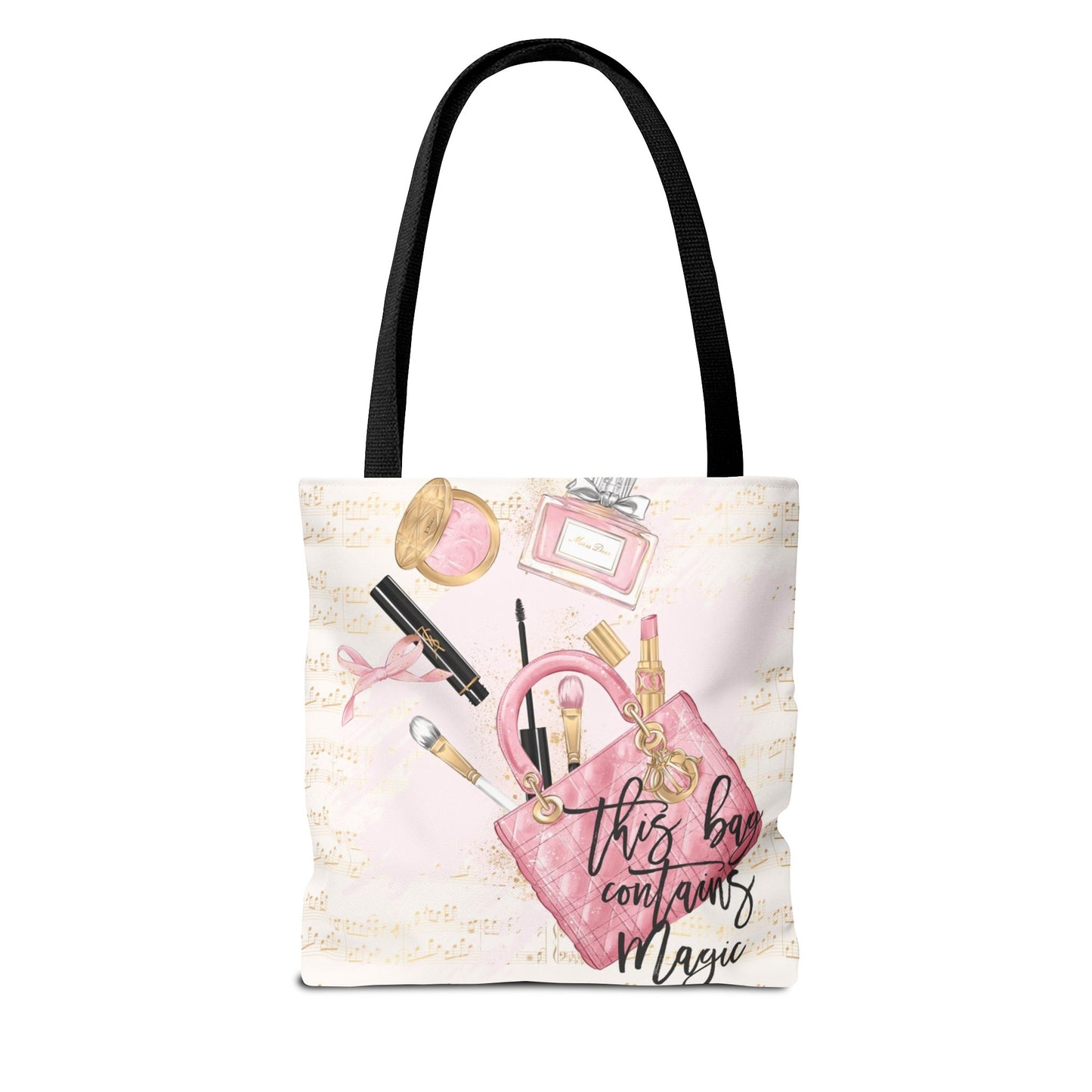 This Bag Contains Magic Tote Bag, Utility Tote - Makeup Inspired Tote - Fashion Tote - Pink D
