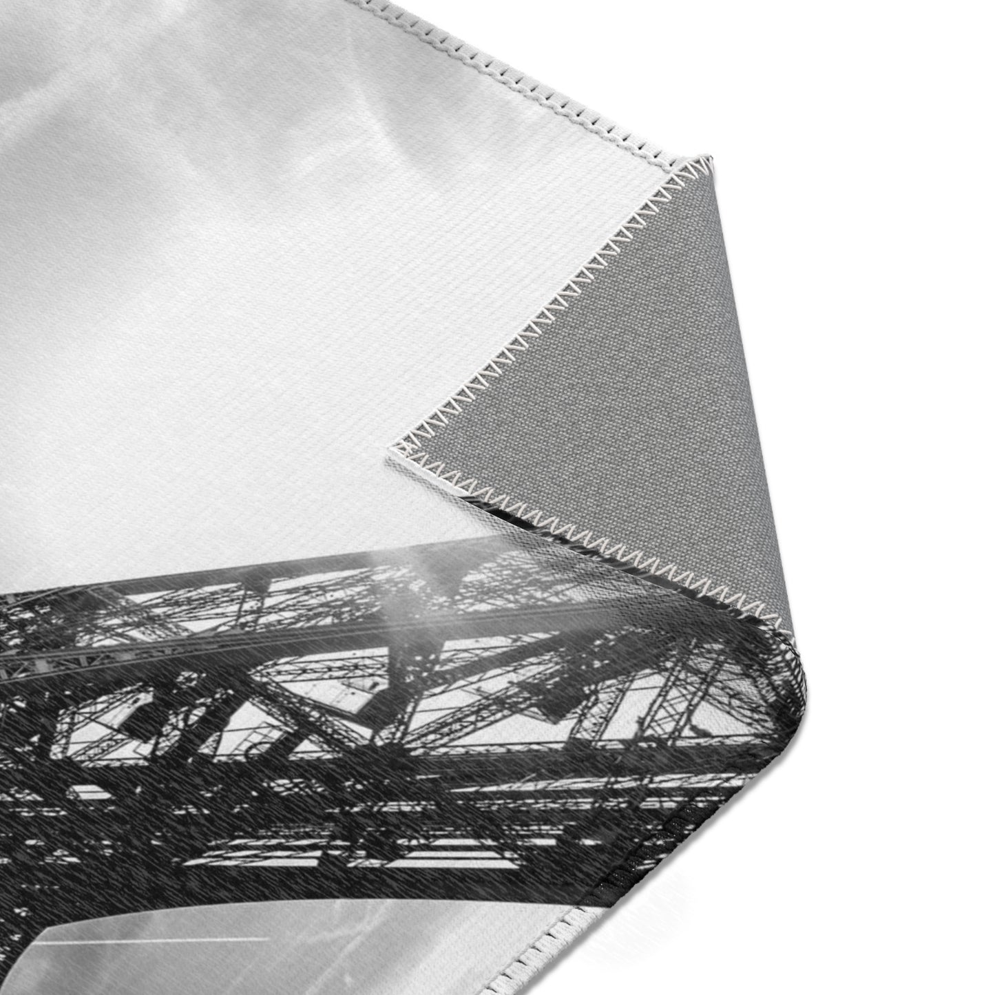 Eiffel Tower Area Rug - Black and White Paris Floor Mat - Custom Area Rug