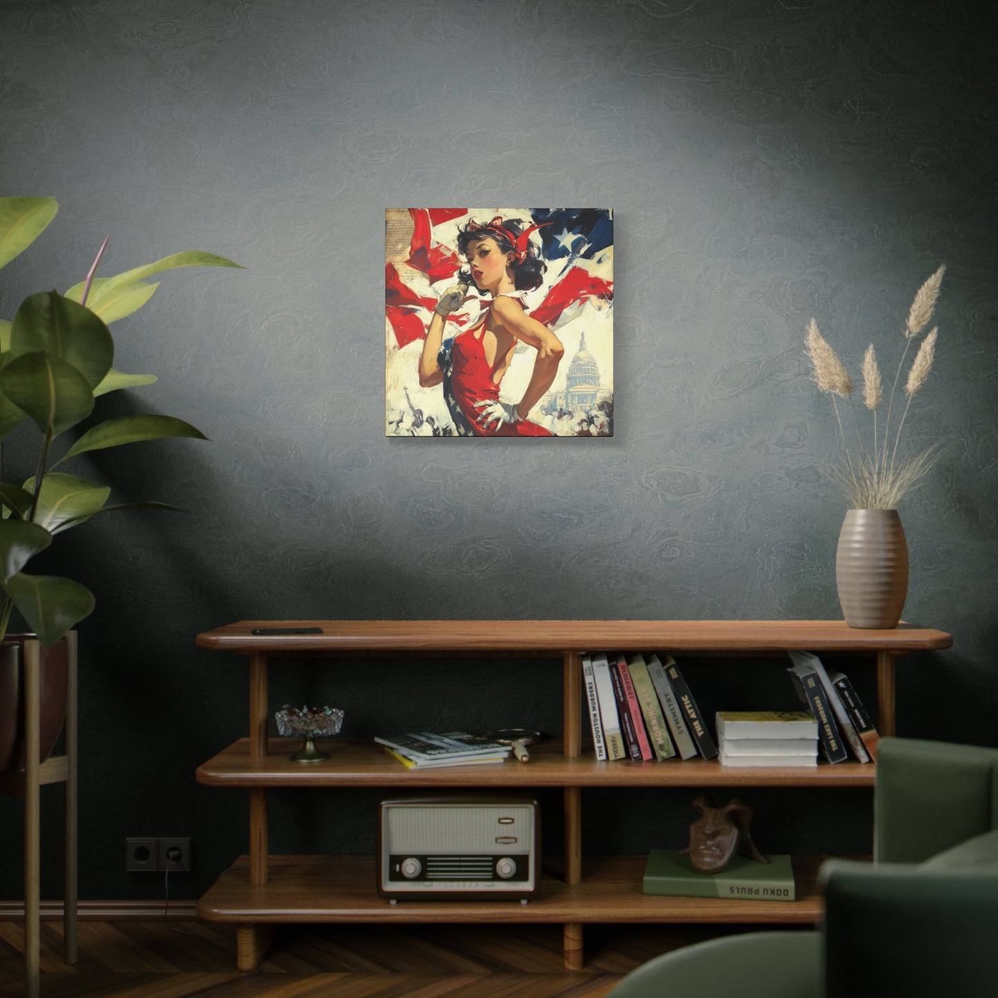 Gallery Wrapped Canvas, American Nonsense Art Canvas, Political Pinup Art Canvas - Mindy