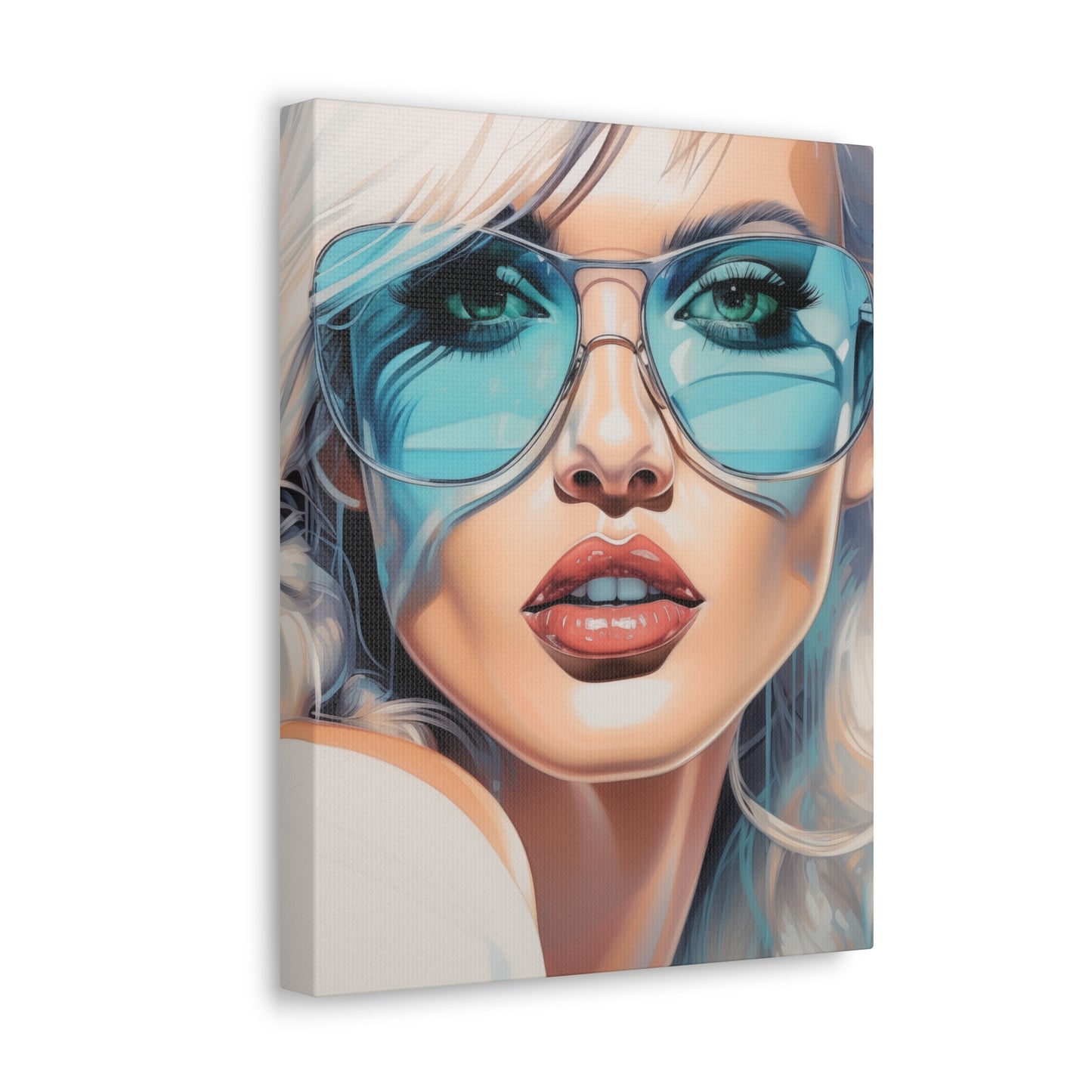 Canvas Gallery Wrapped High-Fashion Wall Art, Stylish Decor, Retro Femme Doll Pop Art – Nova