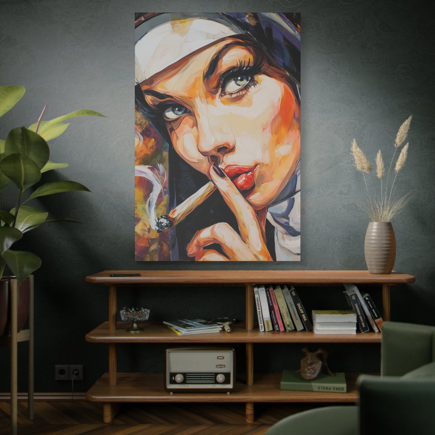 Gallery Wrapped Canvas, Habits and Heresy Art Canvas, Naughty Nuns Art Canvas – Sister Celestine